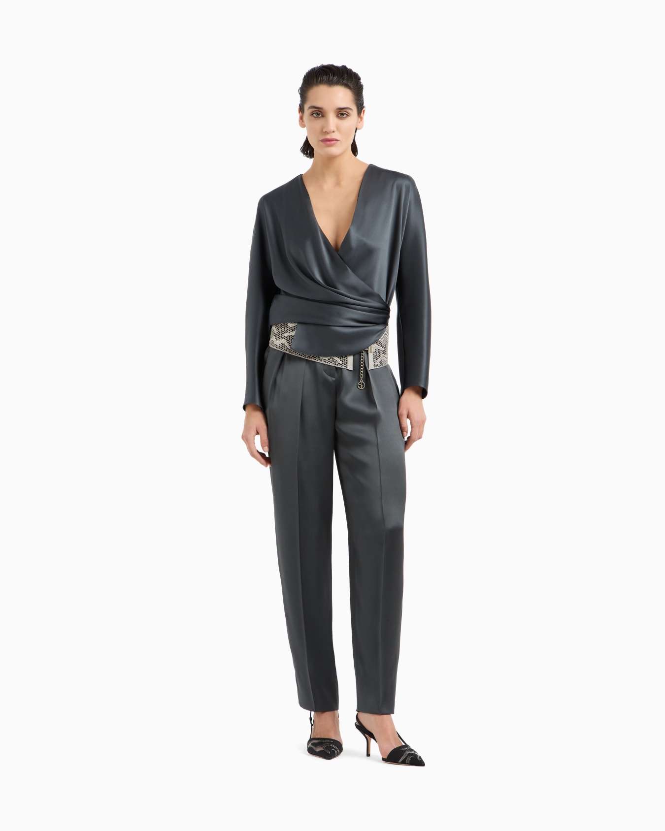 Chemise en satin double de soie Diapositive 1
