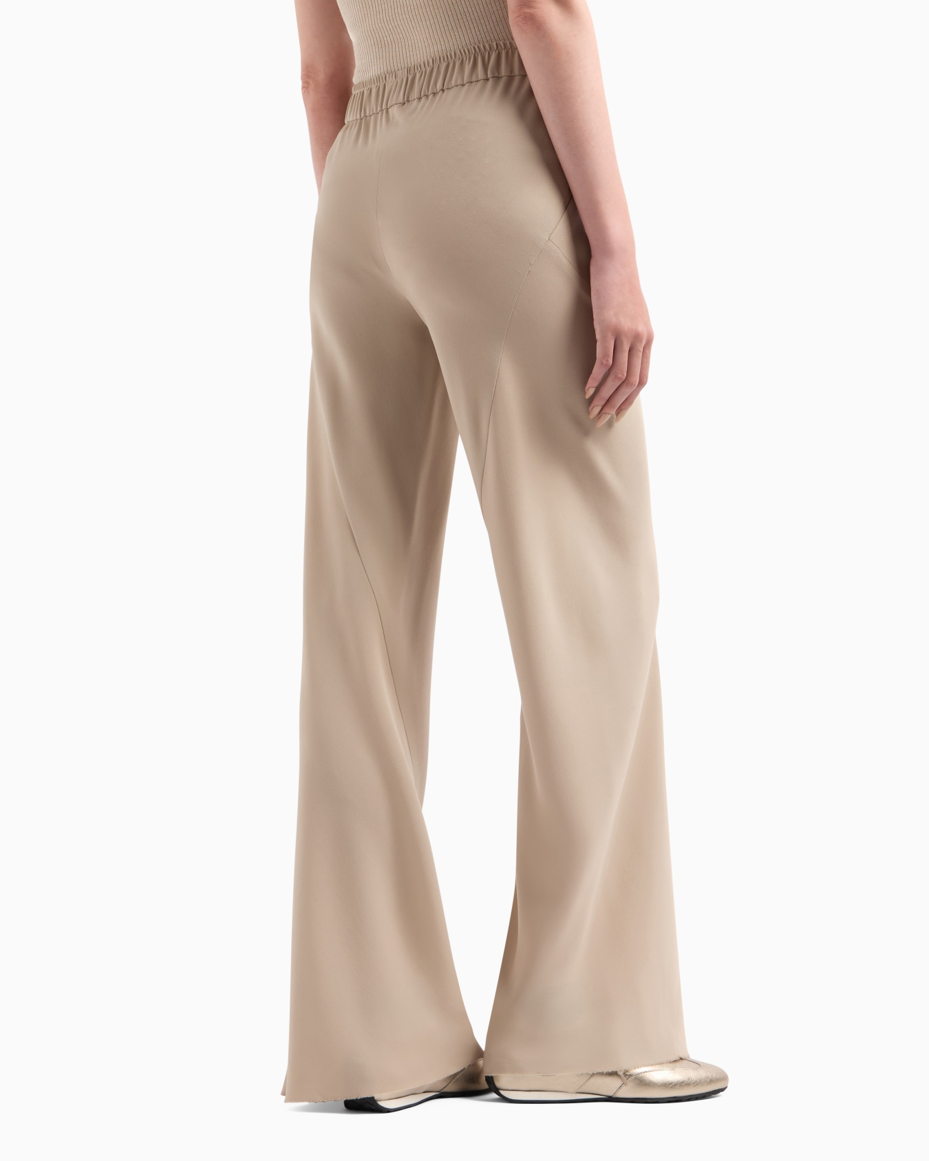 Triple silk georgette flared trousers Slide 3