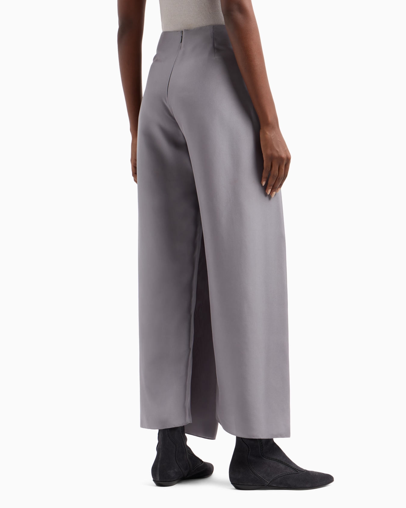 Silk trousers with panel detail Slide 3