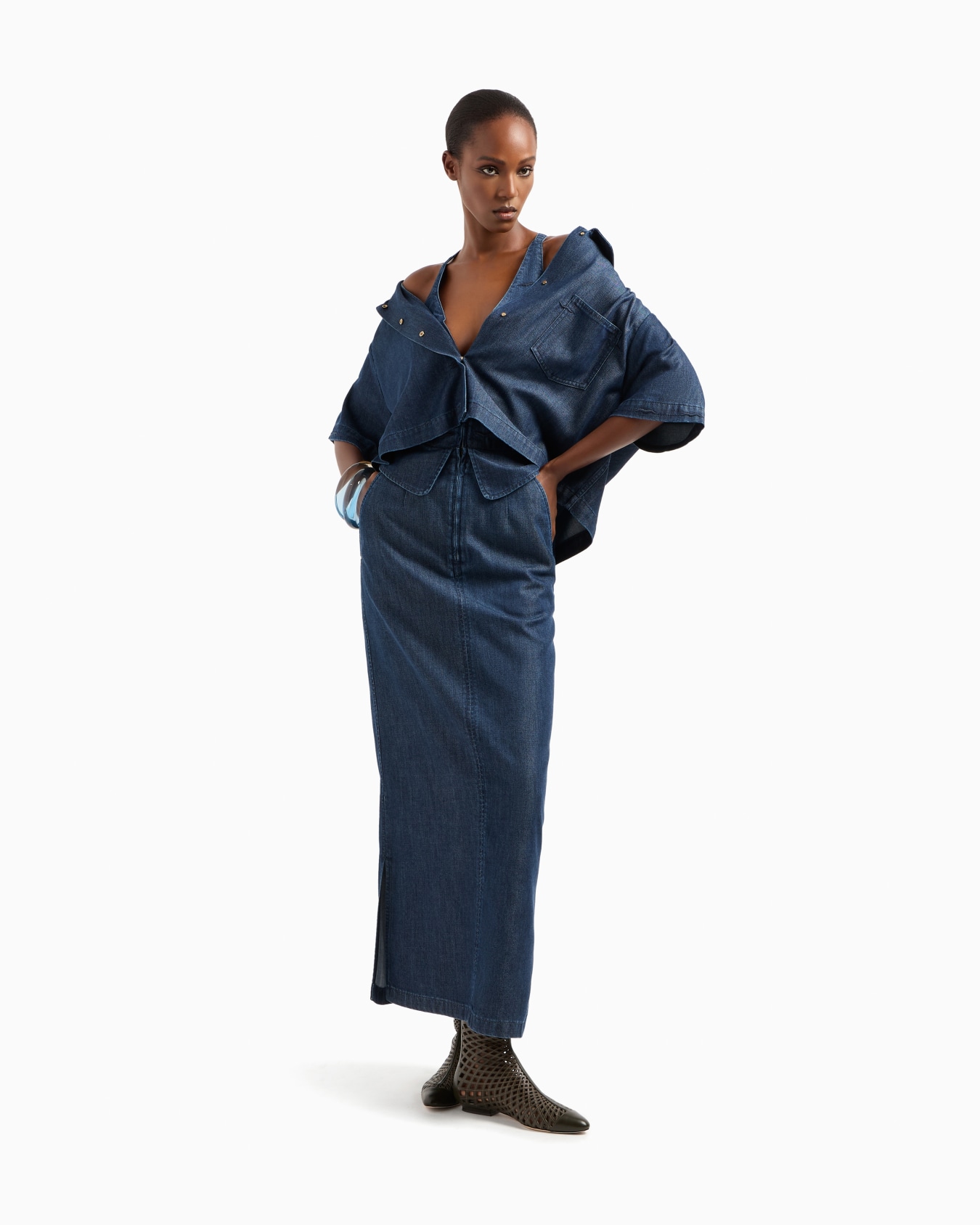 Denim Collection Lyocell long dress Slide 2