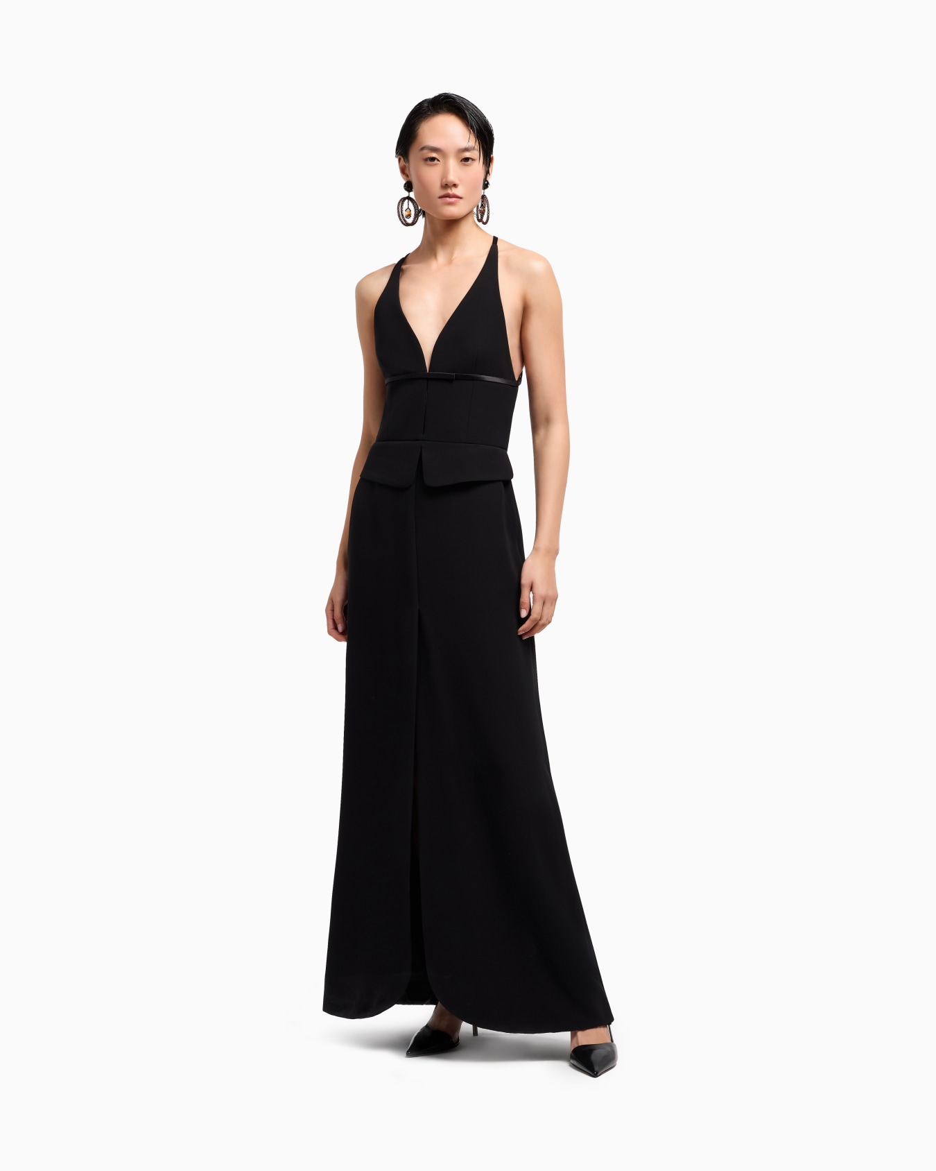 Silk cady long dress Slide 3