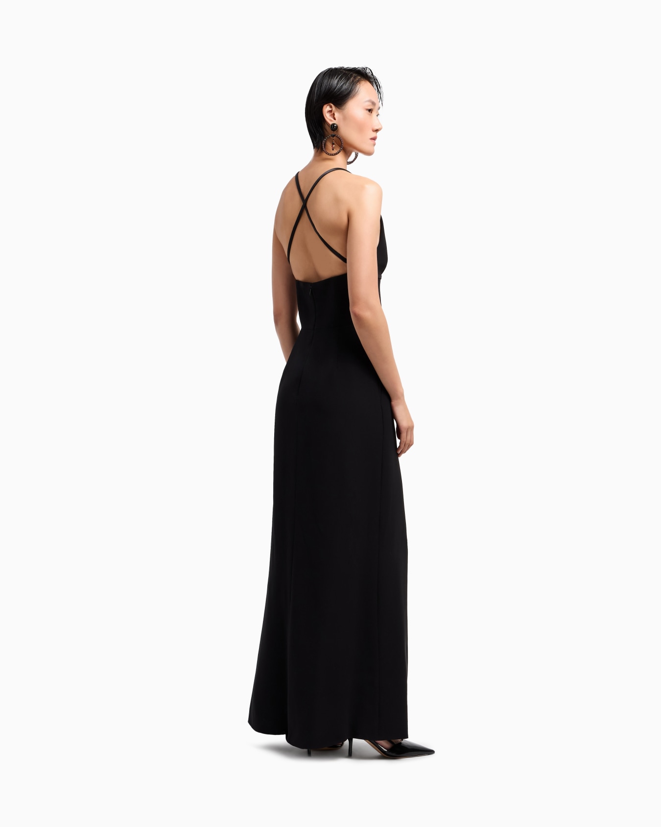 Silk cady long dress Slide 2