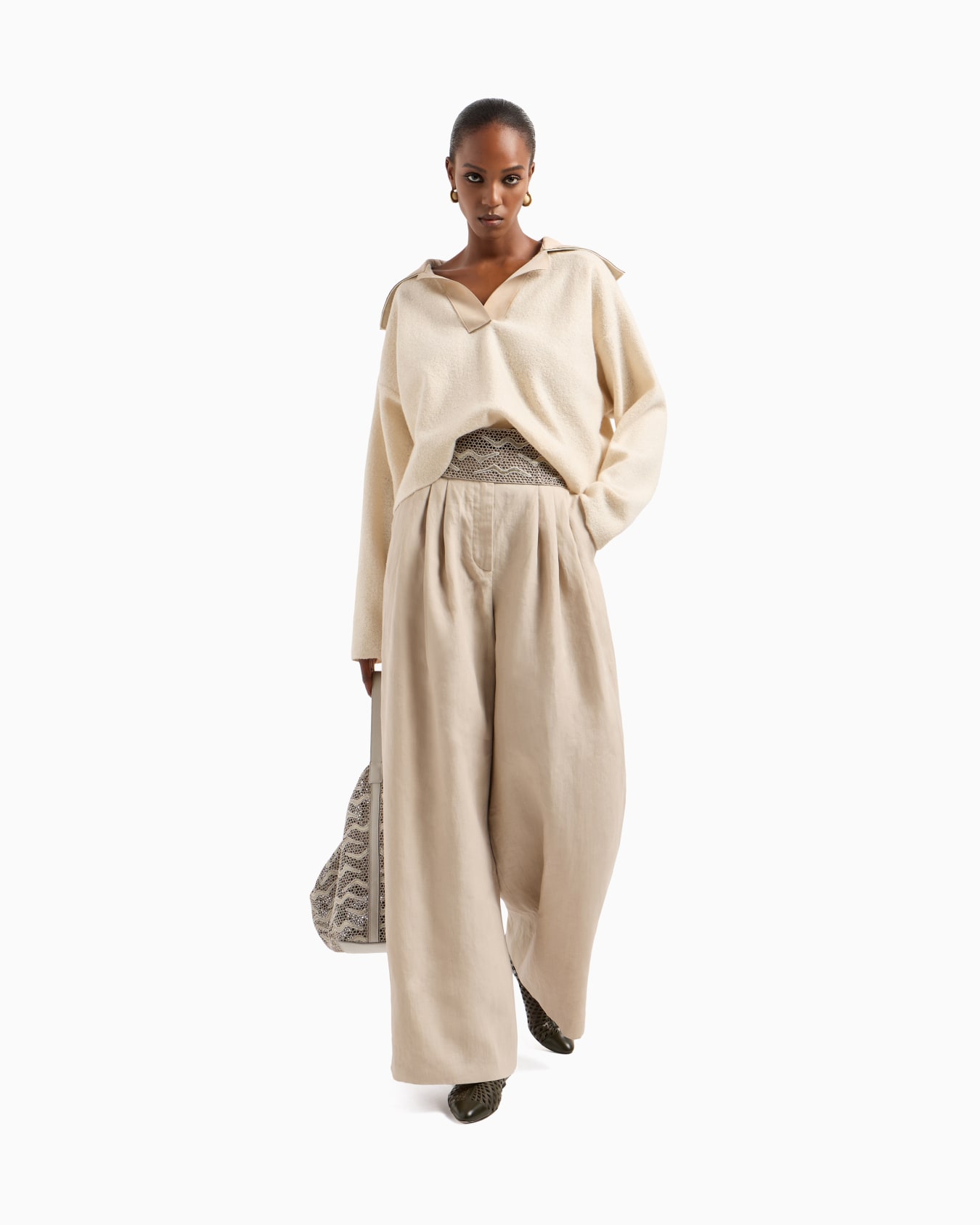 Knit and silk polo shirt Slide 2