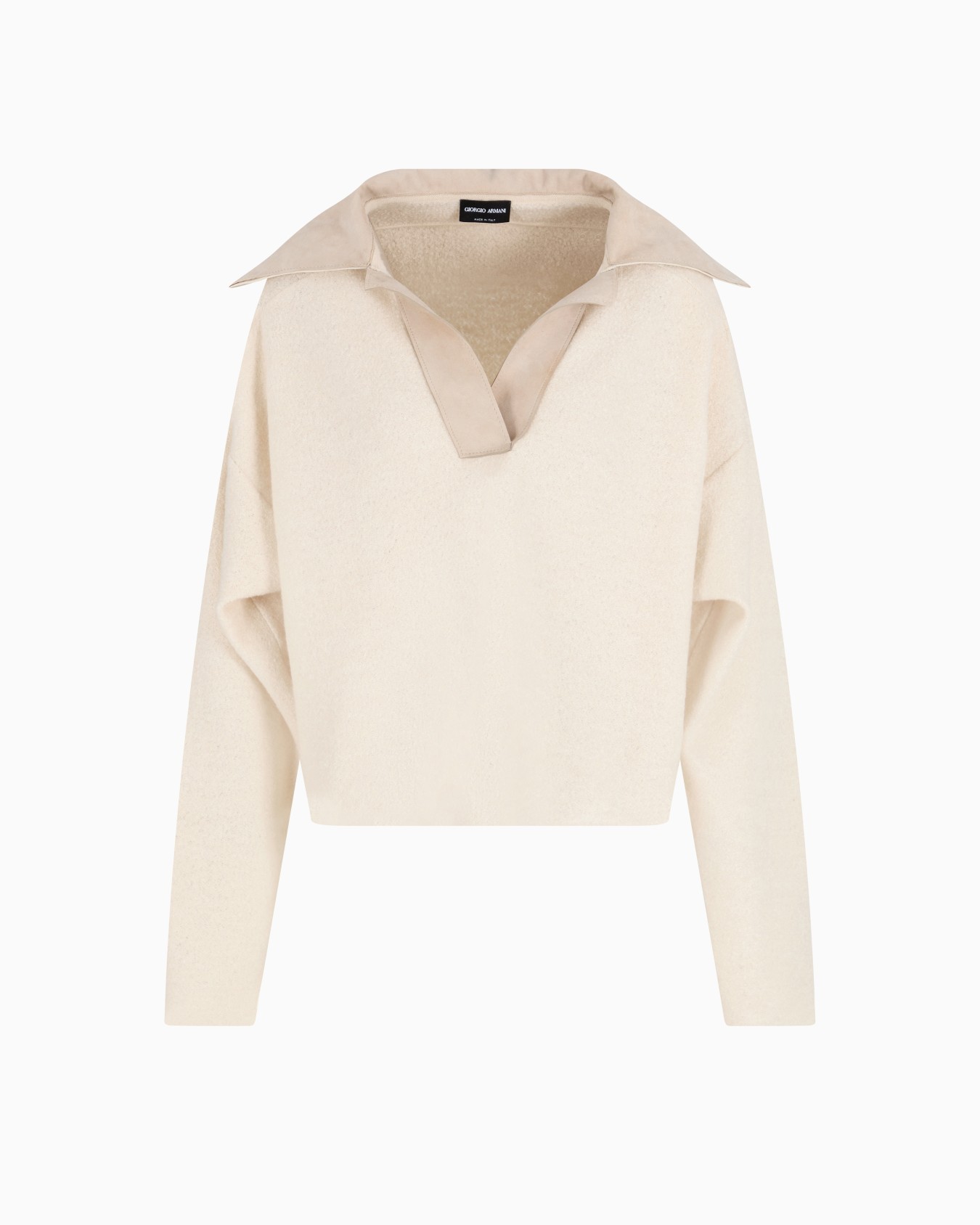 Knit and silk polo shirt Slide 0