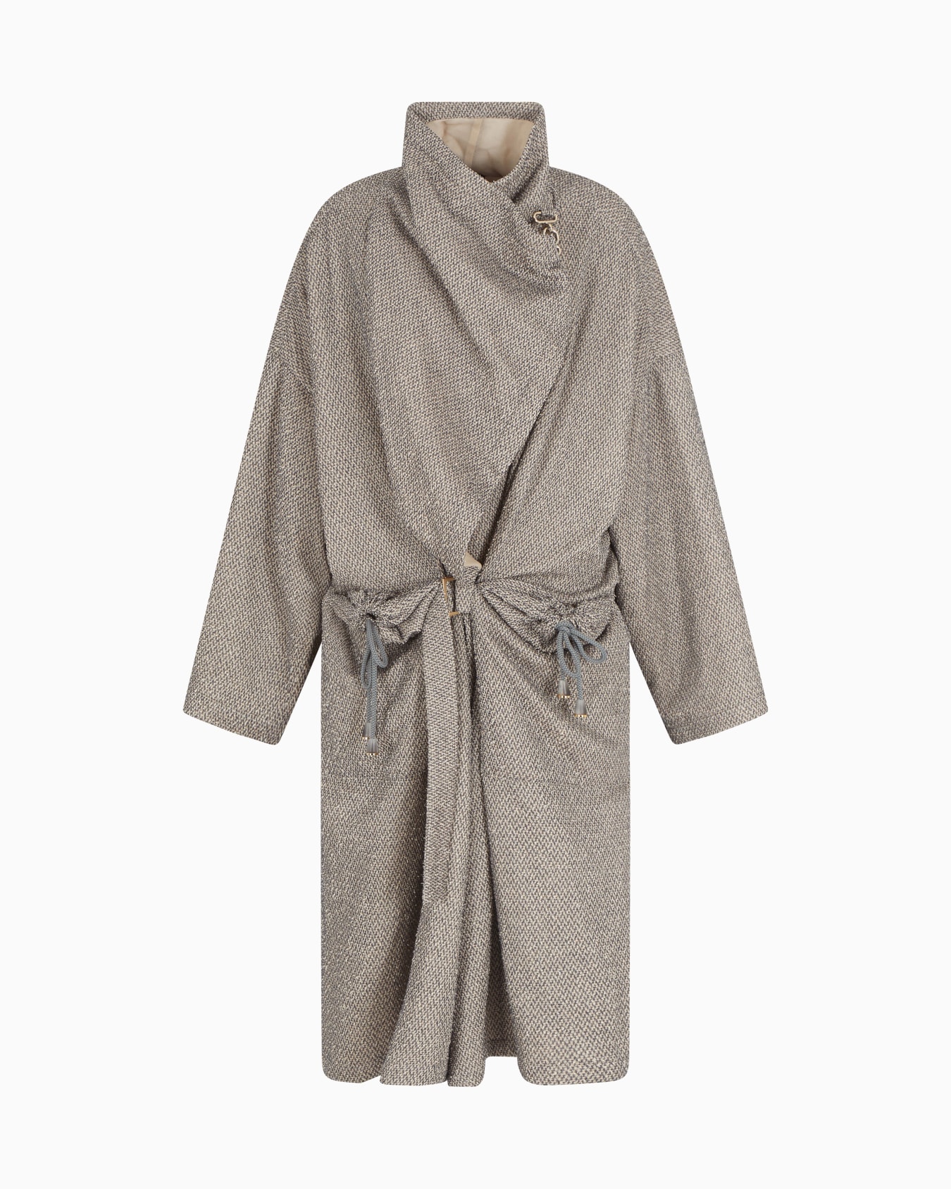 Two-tone cotton jersey coat Slide 0