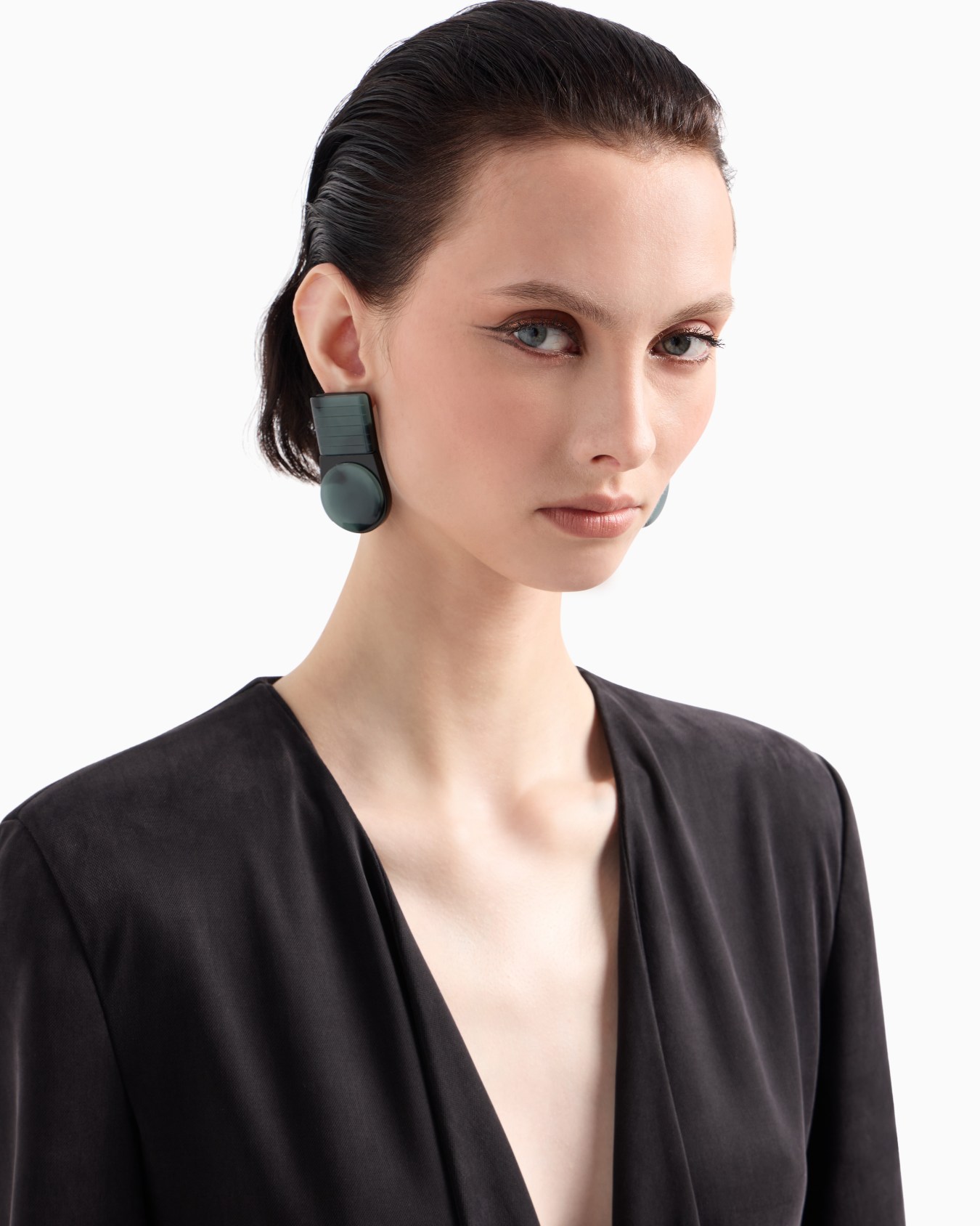 Chaqueta de abotonadura sencilla en punto interlock de cupro Diapositiva 5