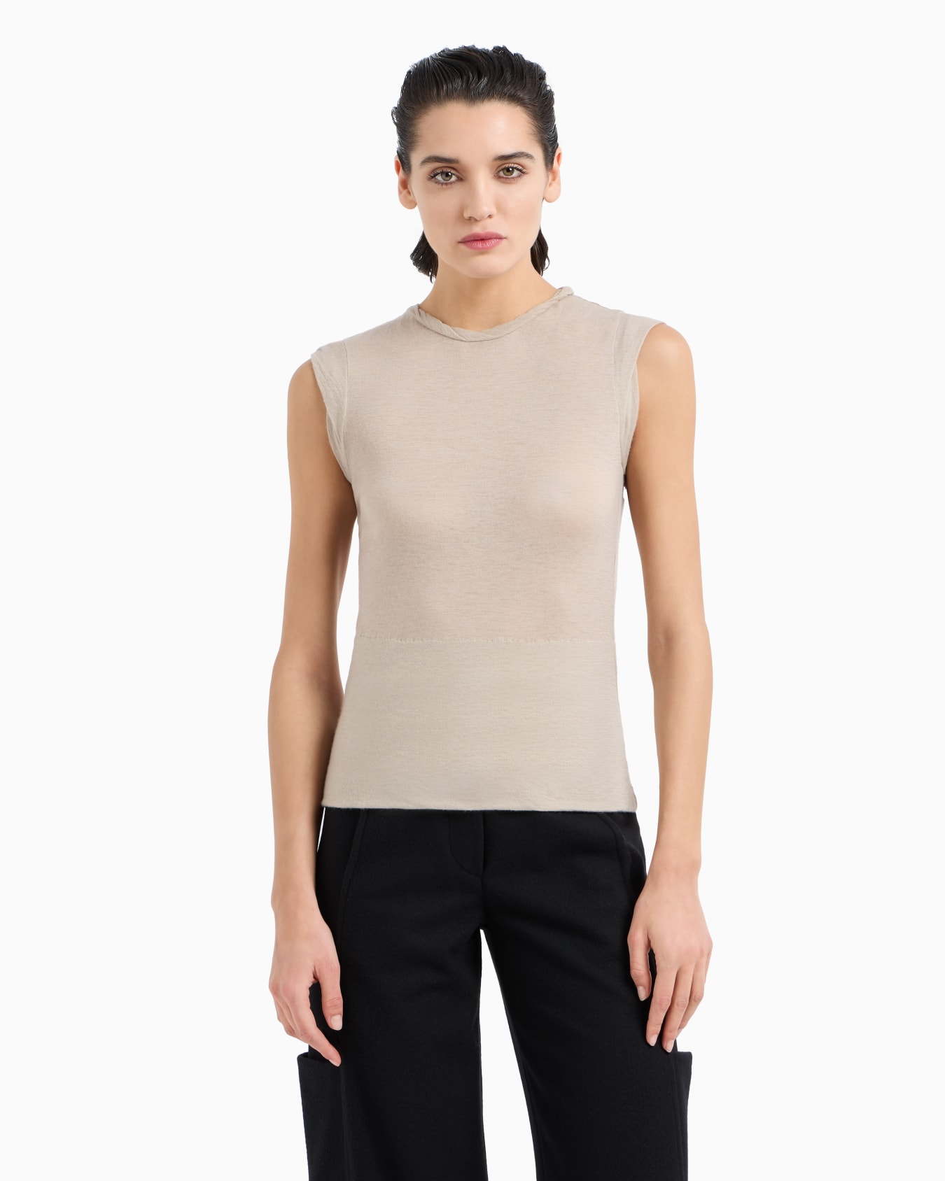 Cashmere jersey top Slide 3
