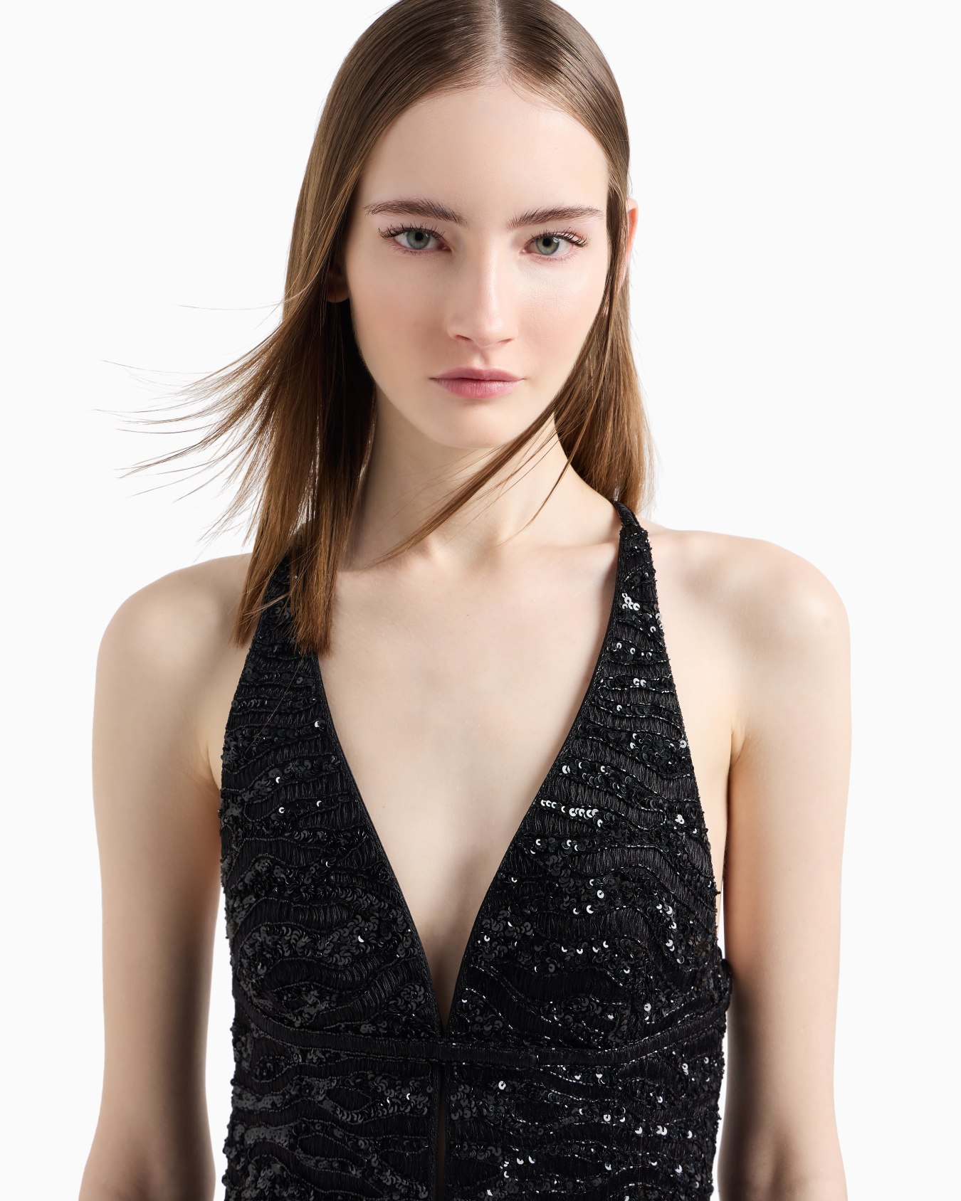 Silk embroidered long dress Slide 3