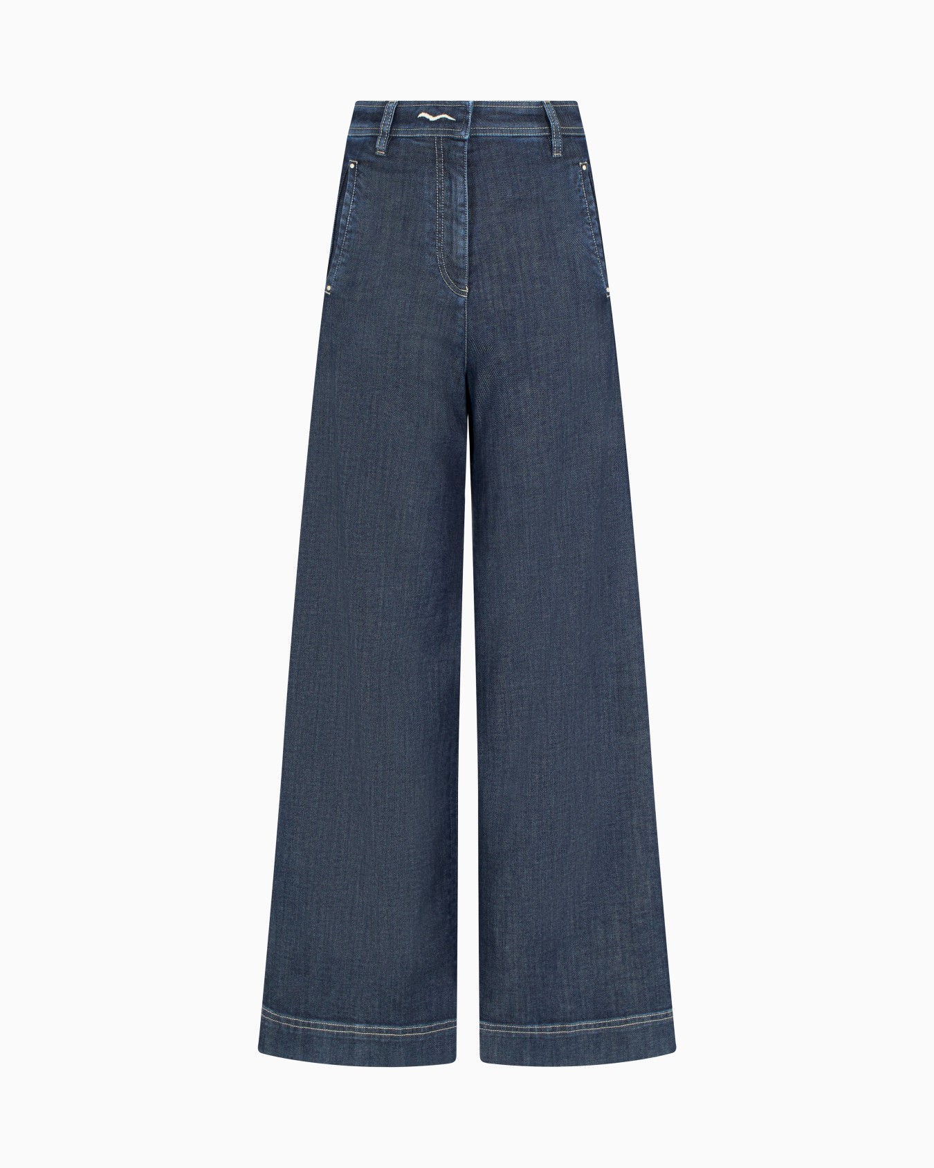 Denim Collection wide-leg trousers in stretch cotton denim Slide 0