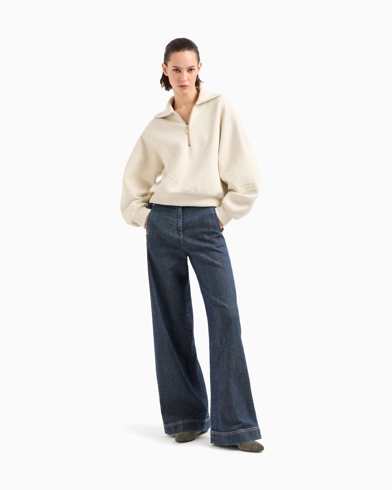 Cotton and linen-blend jersey sweatshirt Slide 2