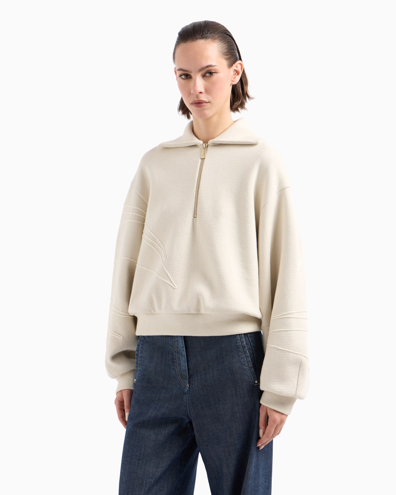 Cotton and linen-blend jersey sweatshirt Slide 4