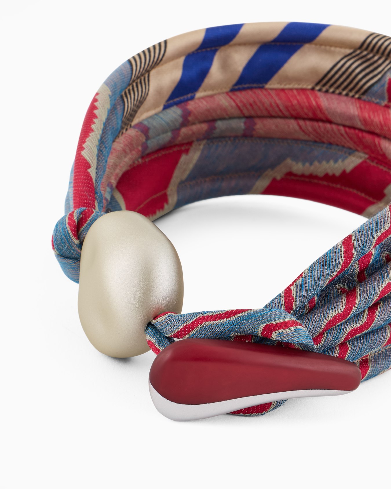 Fabric choker necklace with satin elements Slide 1