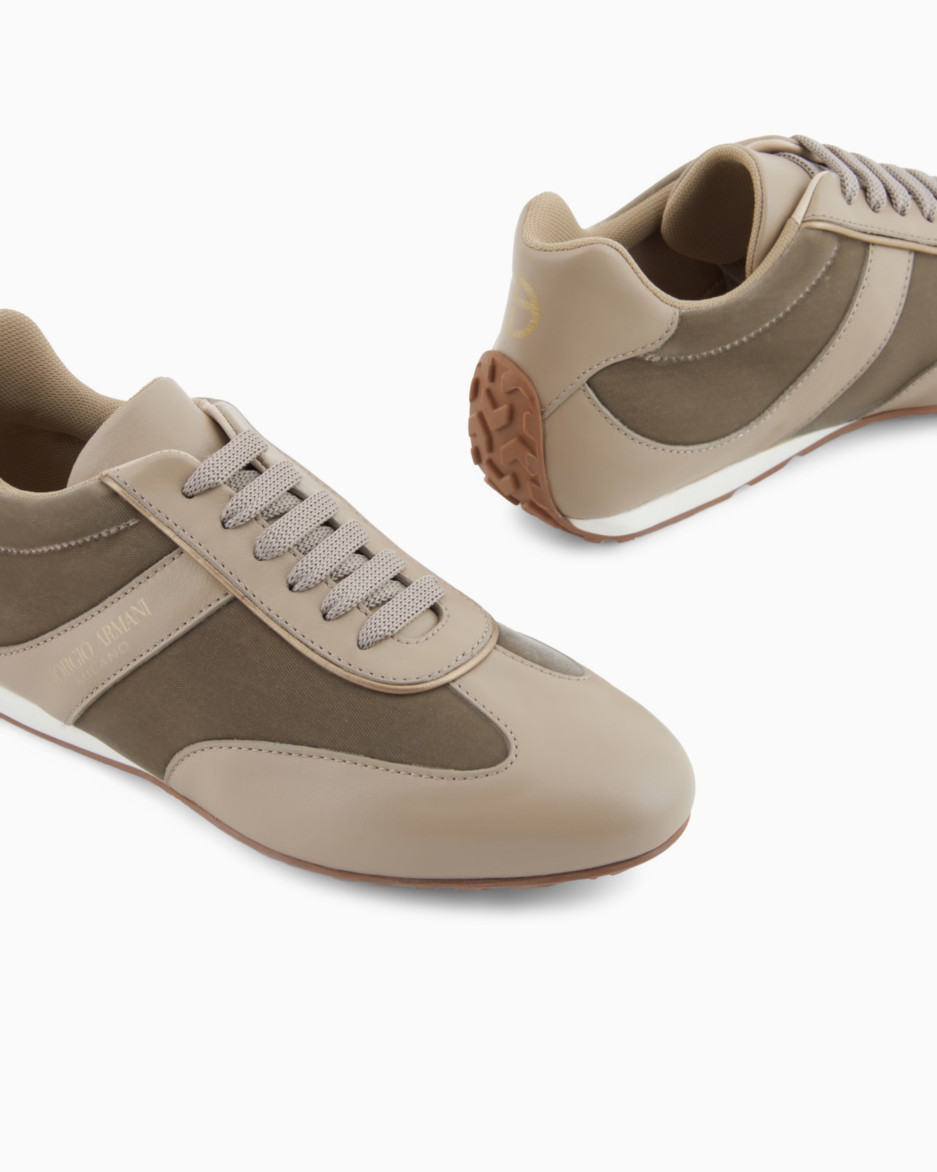 Smooth leather and velvet sneakers Slide 4