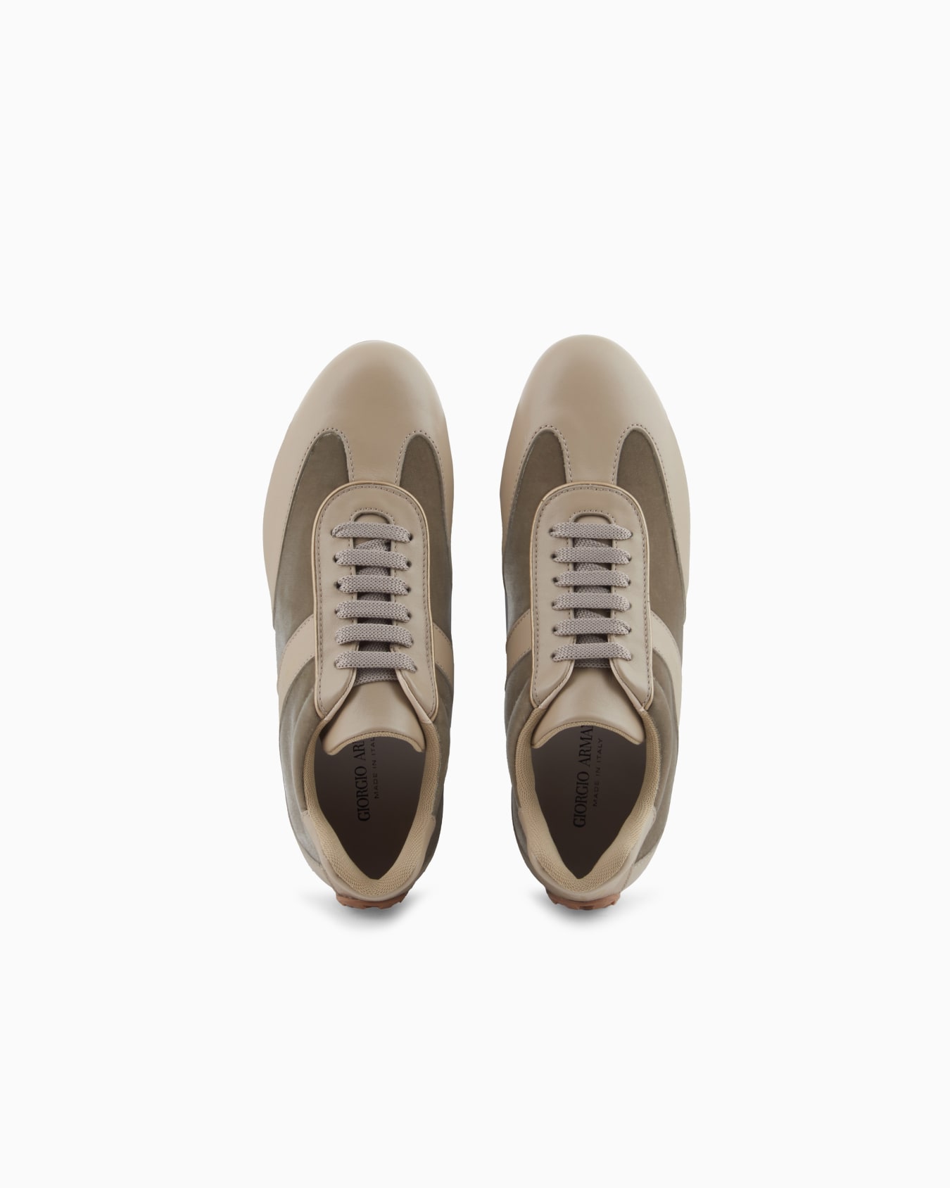 Smooth leather and velvet sneakers Slide 2