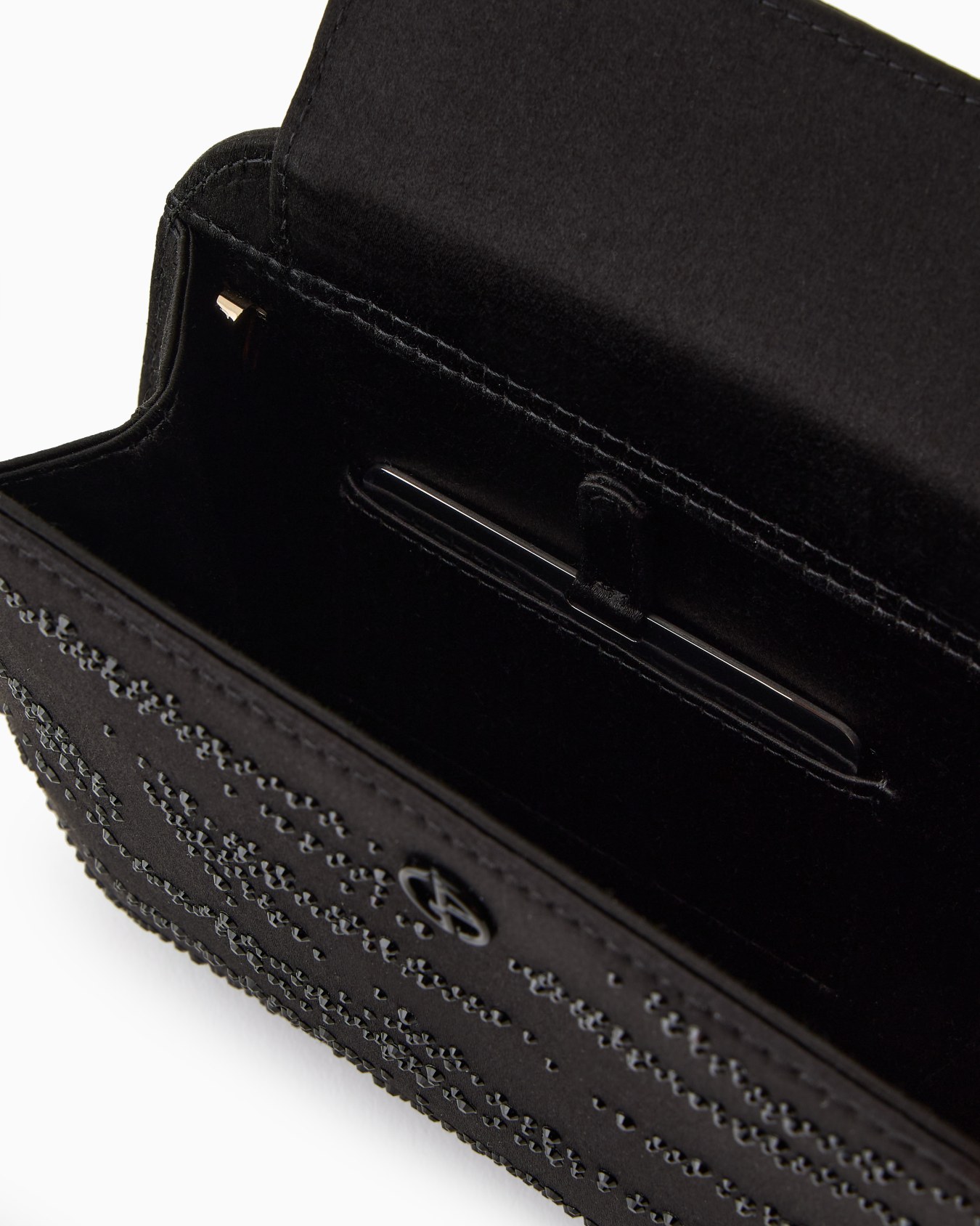 La Prima satin clutch bag with rhinestone animal print Slide 3