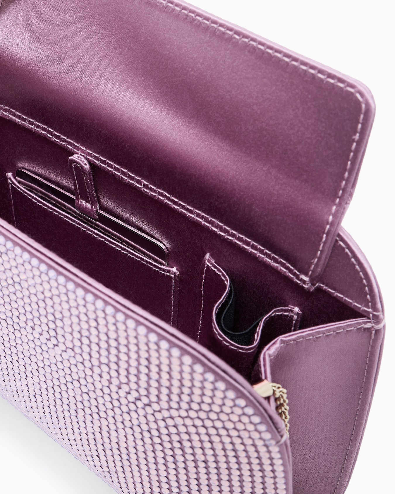 La Prima satin and opal rhinestone clutch bag Slide 3