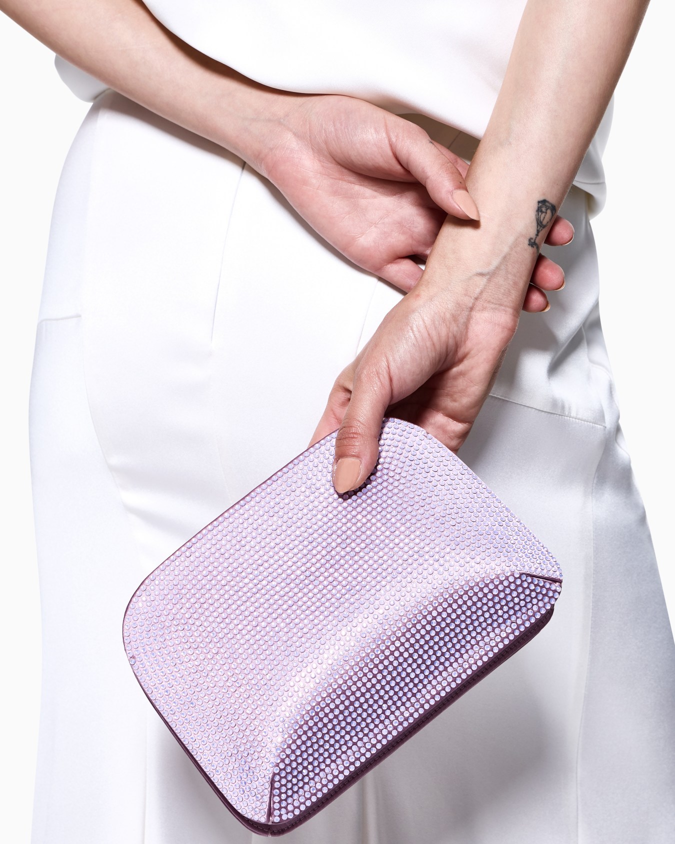 La Prima satin and opal rhinestone clutch bag Slide 6