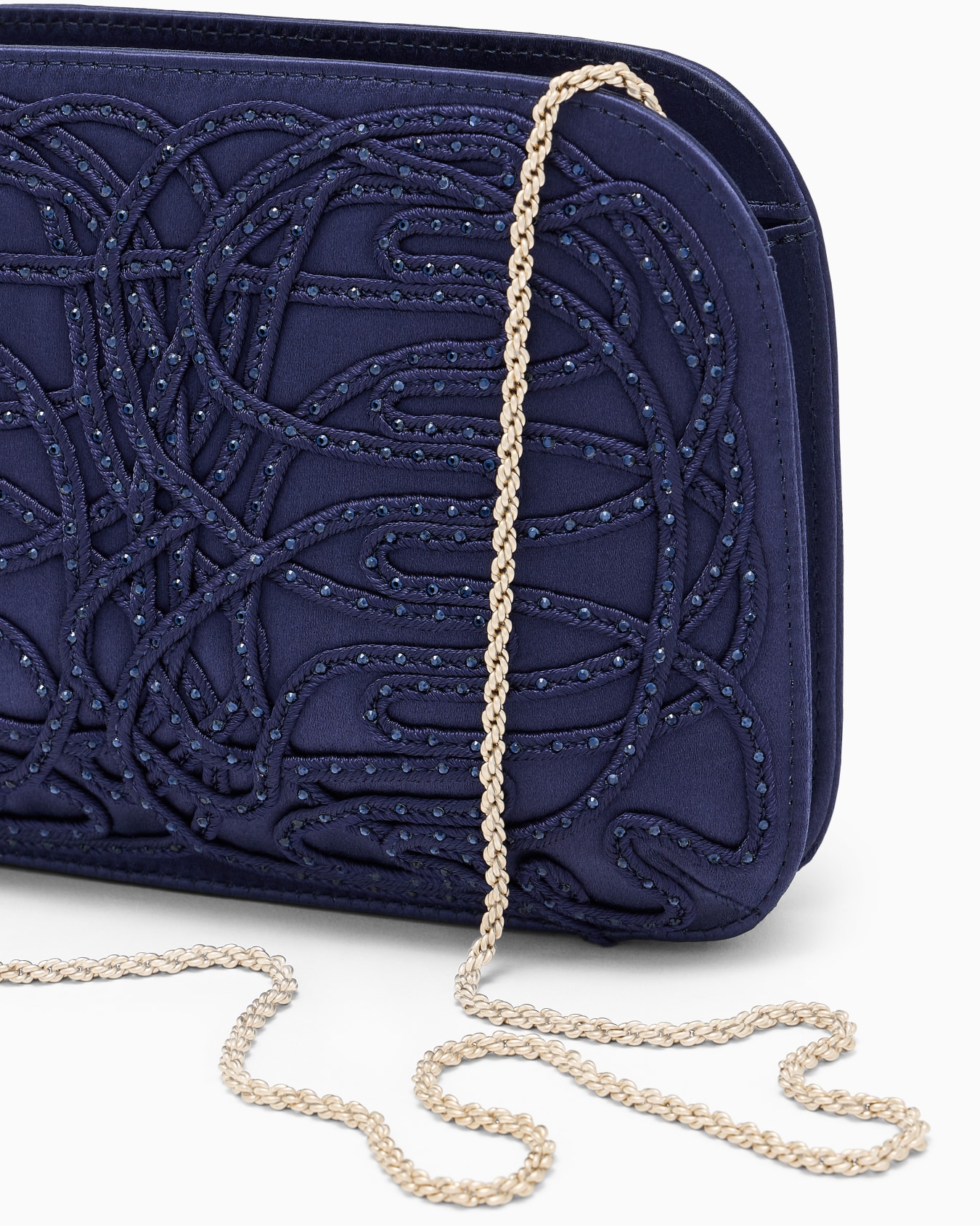 Clutch La Prima aus Satin mit Stickerei und Strassbesatz Folie 4