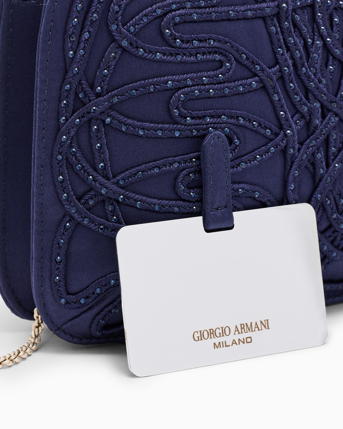 Clutch La Prima aus Satin mit Stickerei und Strassbesatz Folie 5