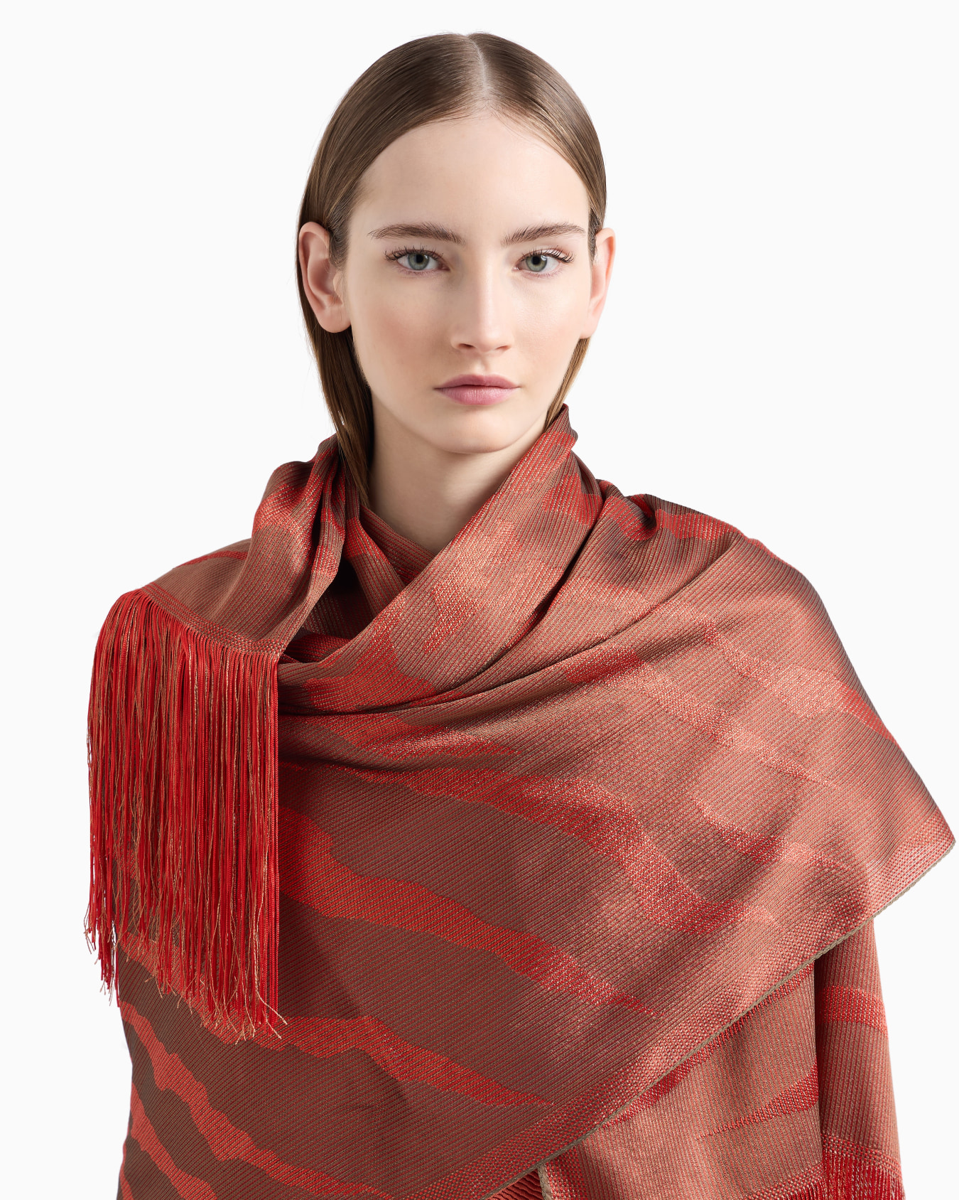 Viscose and silk blend jacquard stole Slide 2