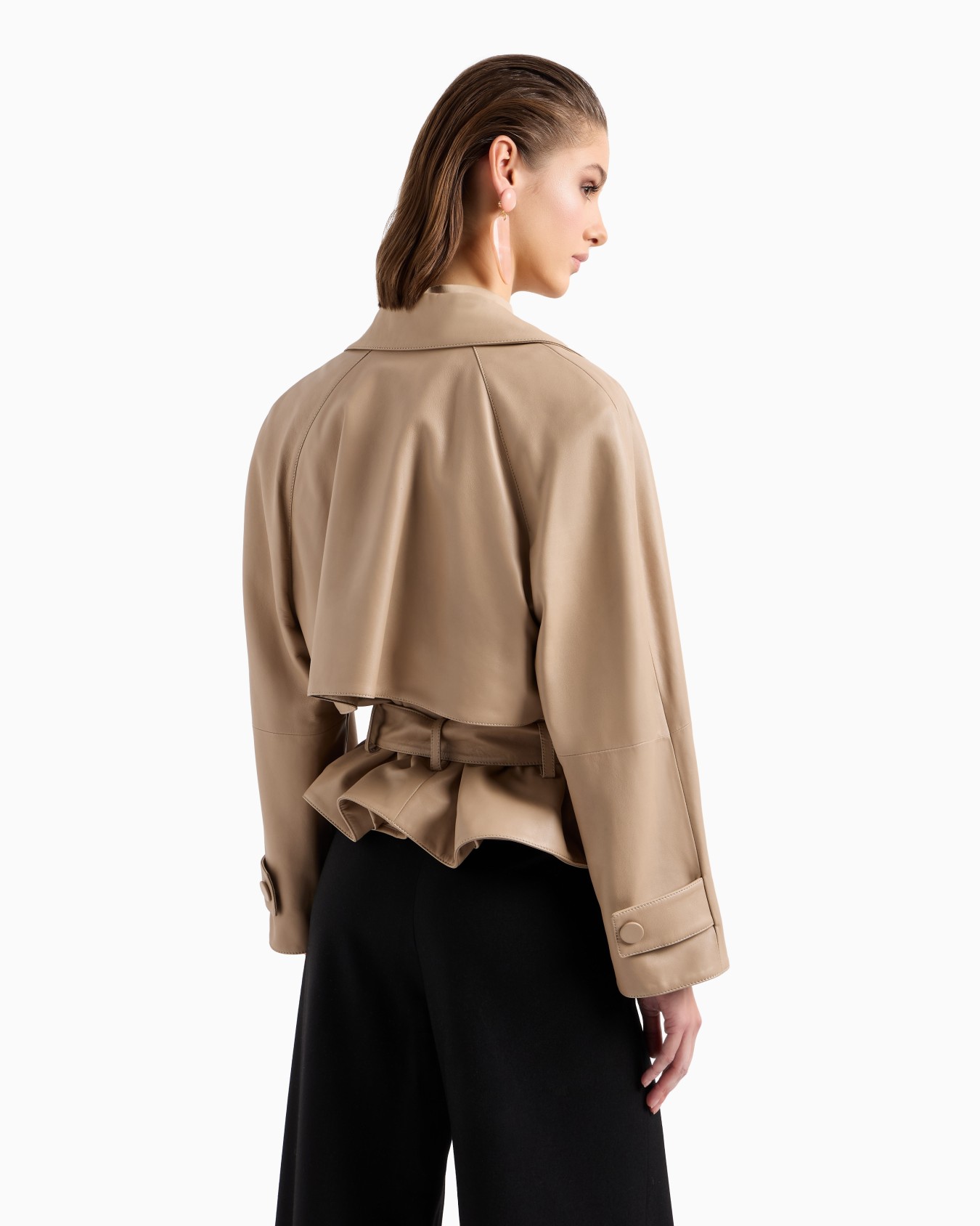 Double-breasted jacket in plonge nappa leather Slide 2