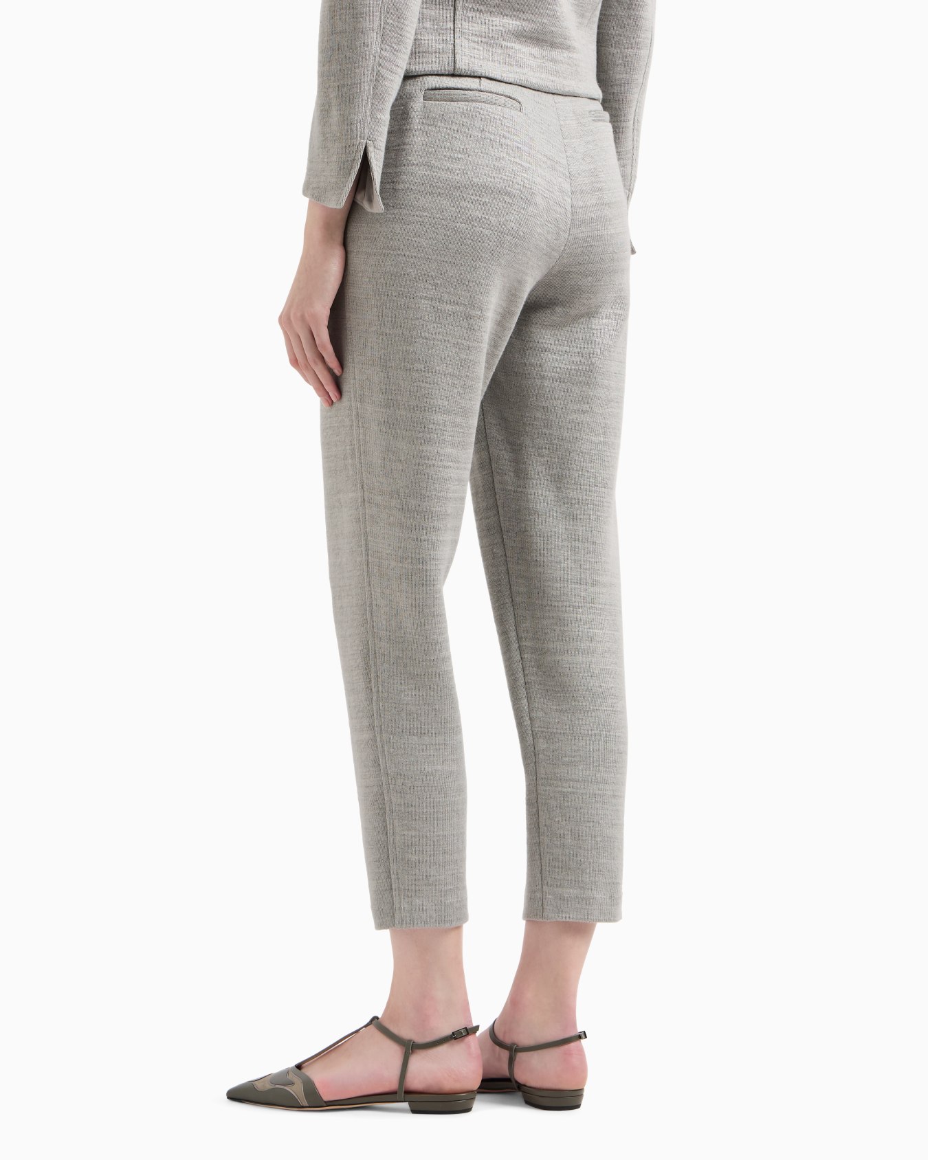 Linen and viscose jersey straight trousers Slide 2