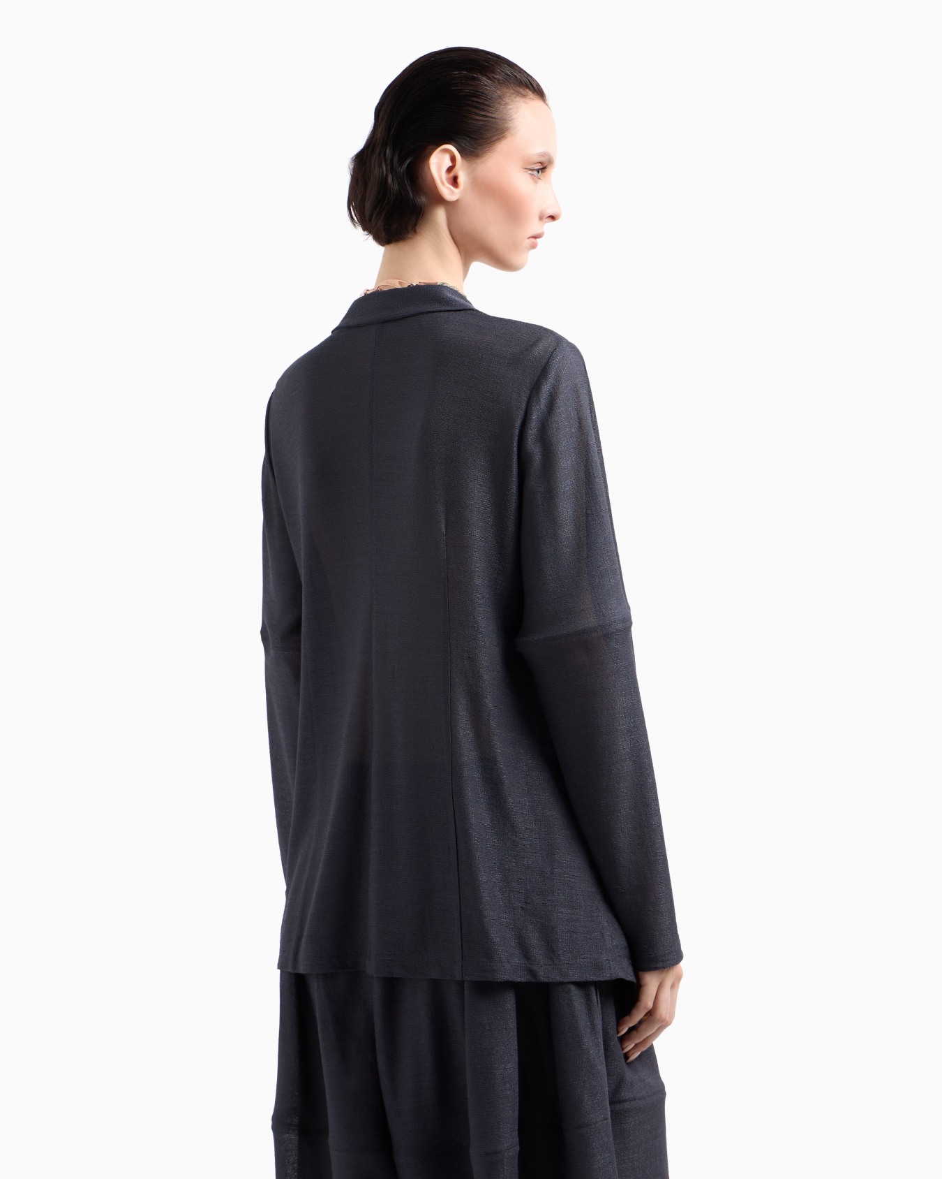 Single-breasted jacket in light viscose jersey Slide 1