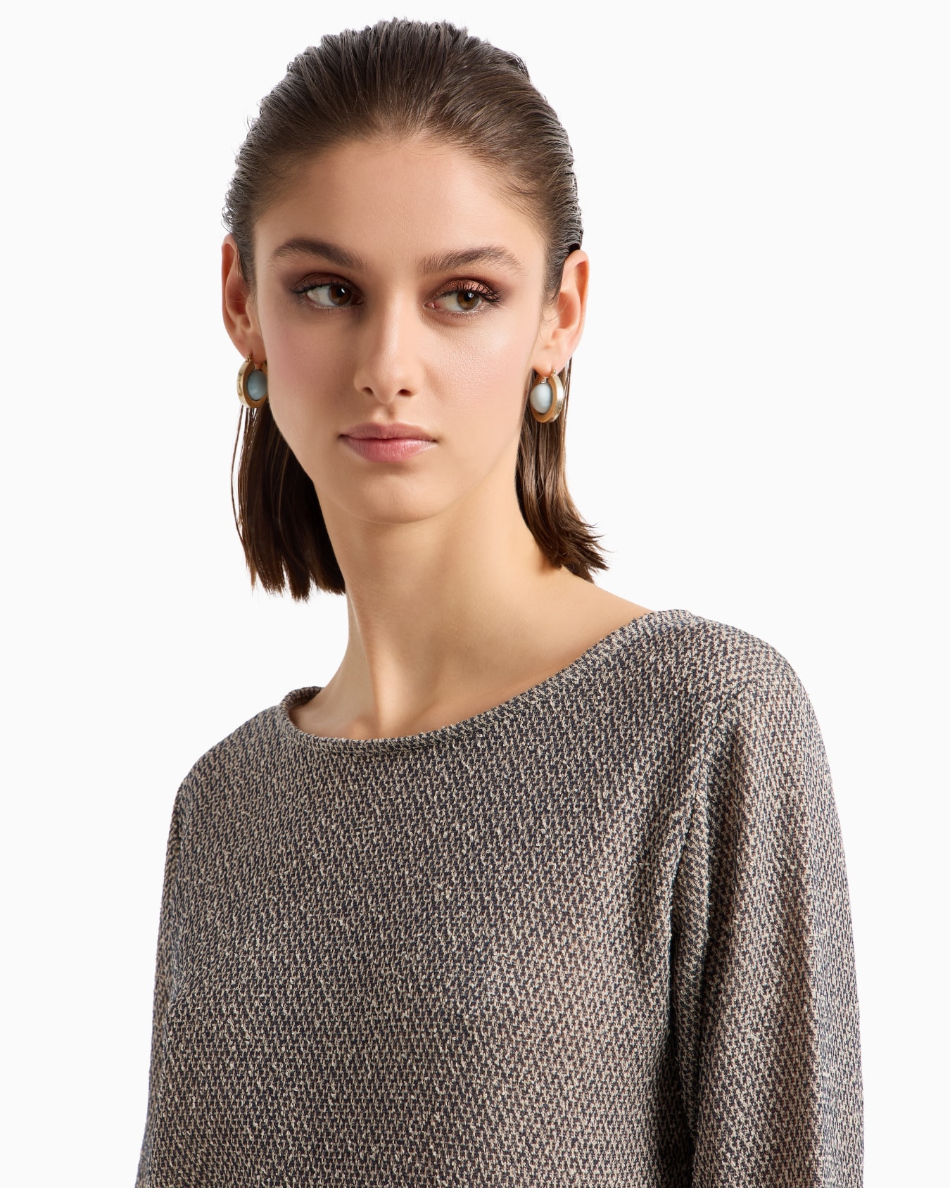 Pull en jersey bicolore de coton stretch Diapositive 4