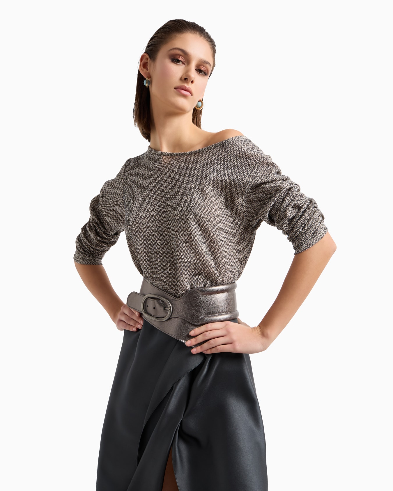 Pull en jersey bicolore de coton stretch Diapositive 5
