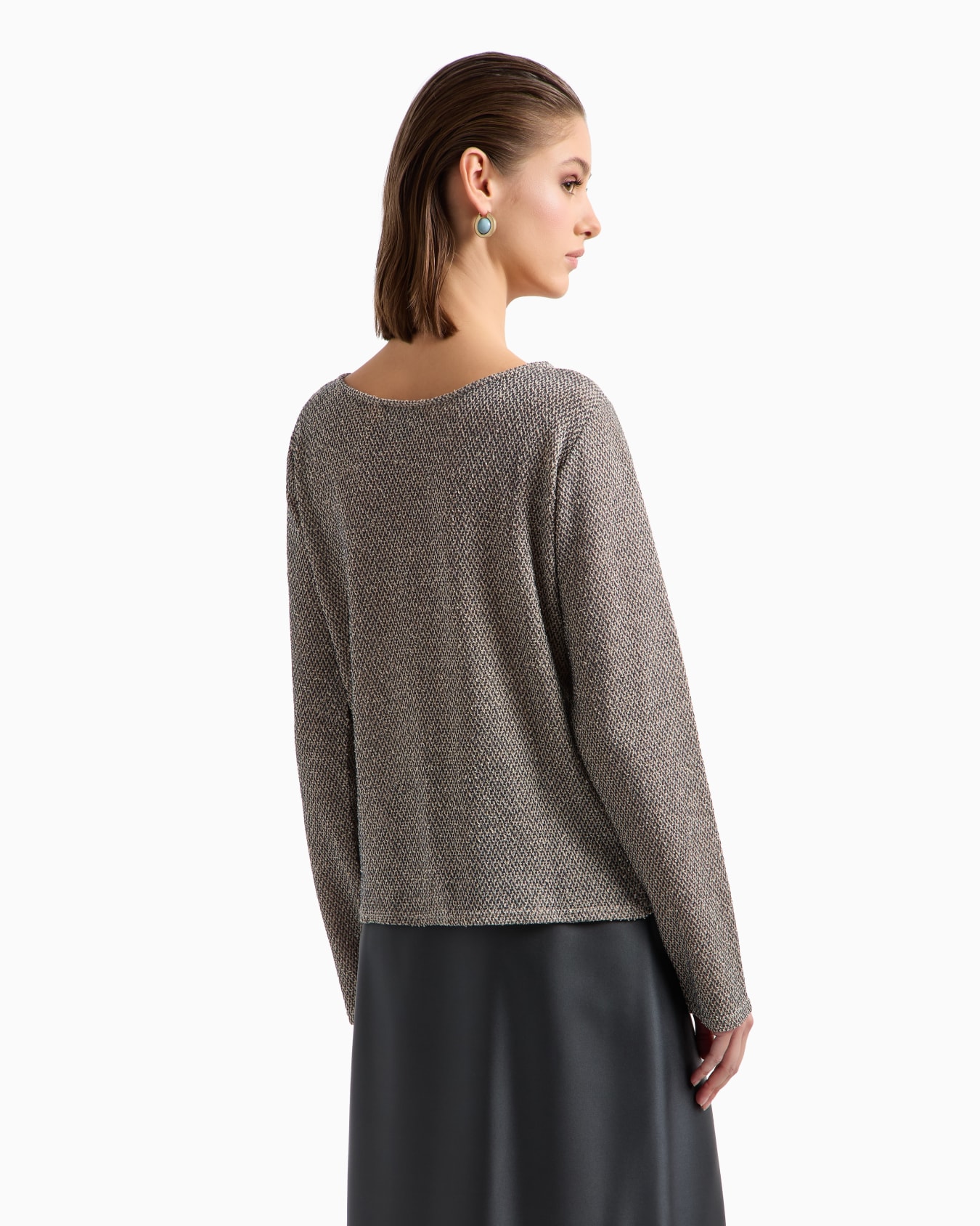 Pull en jersey bicolore de coton stretch Diapositive 2