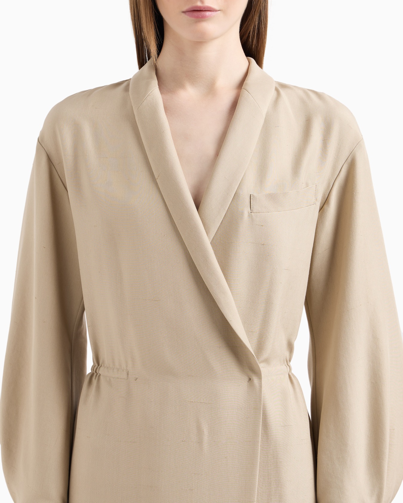 Long dress in washed silk shantung Slide 3