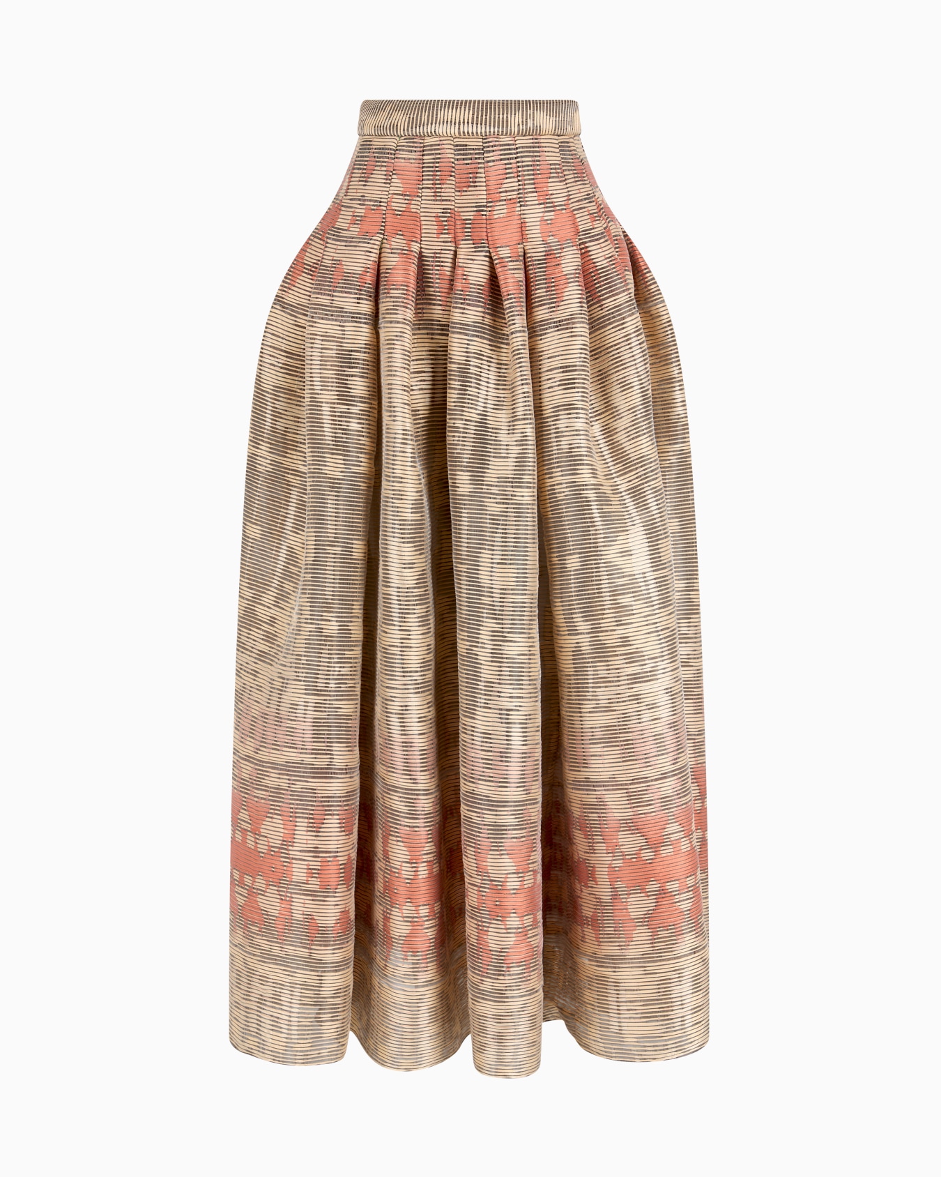 Long skirt in a silk blend jacquard canneté Slide 0