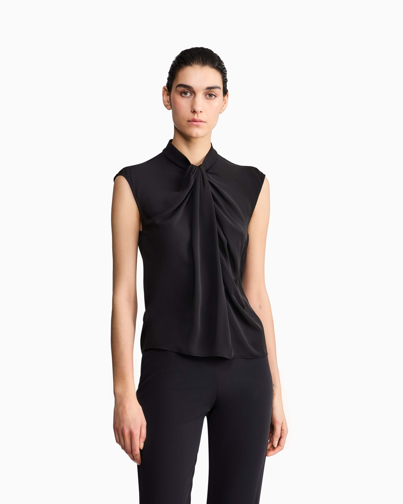 Blouse in washed silk double georgette Slide 3