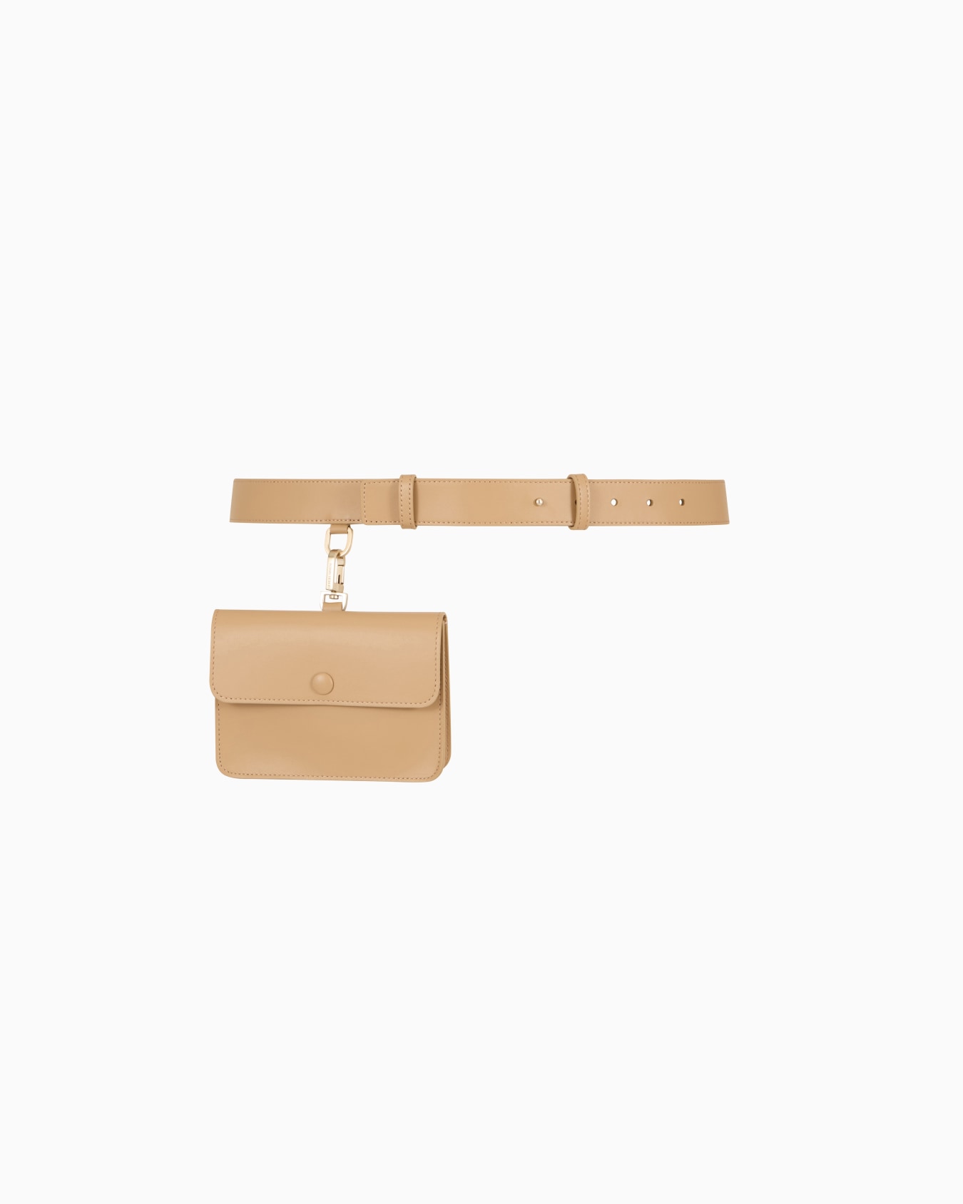 Leather belt with pochette Slide 0