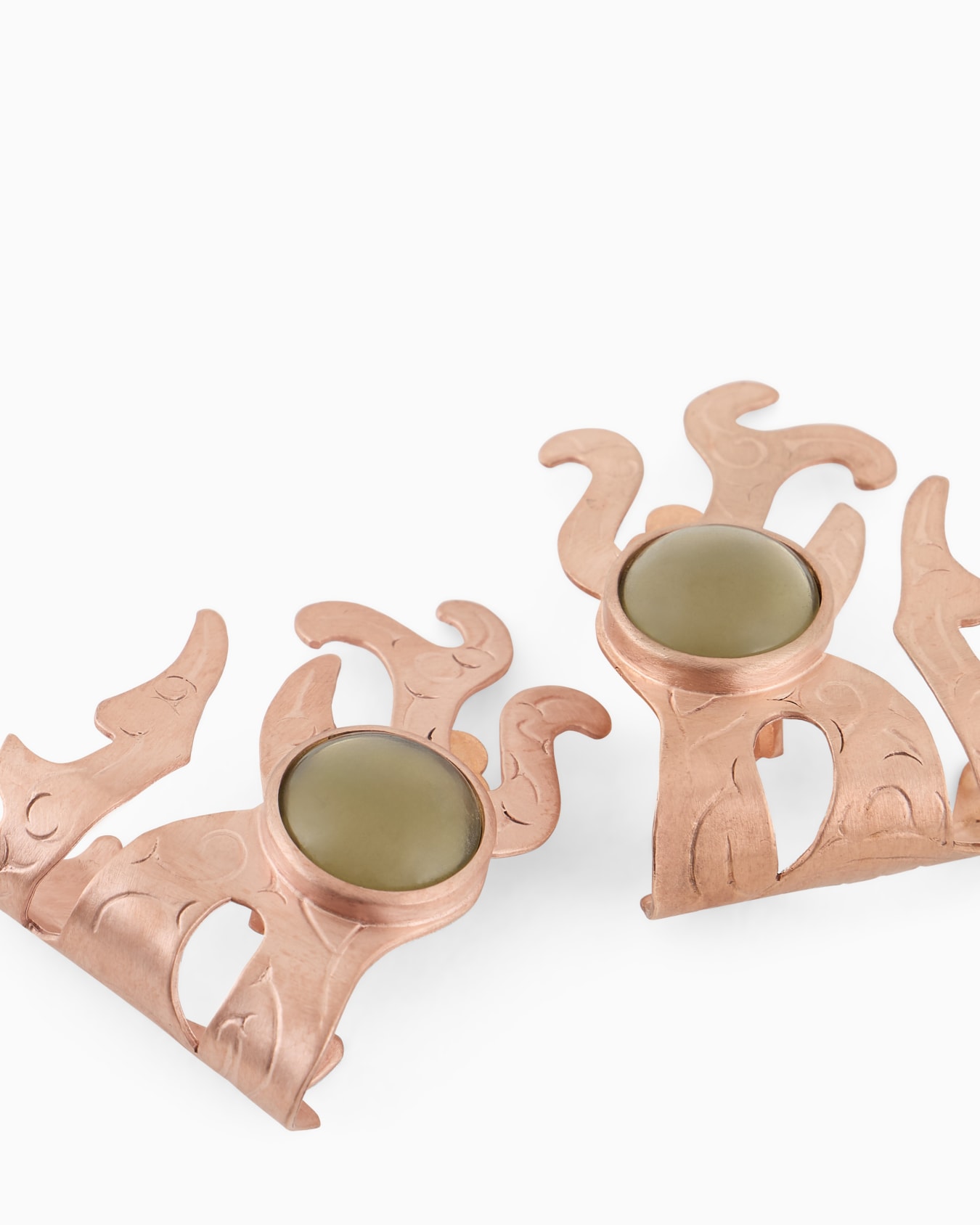 Bronze and glass earrings Slide 1