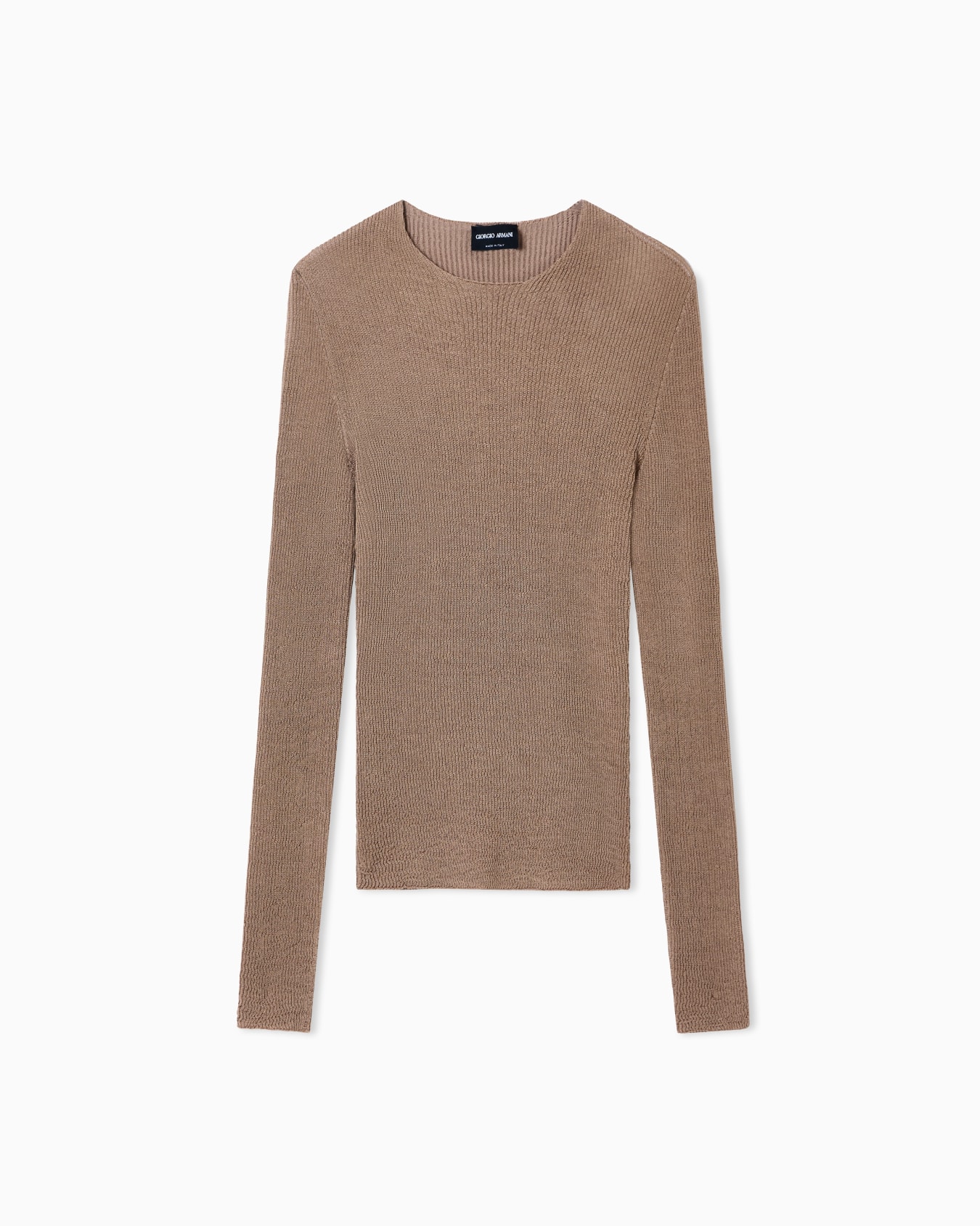 Stretch viscose blend crew-neck jumper Slide 0