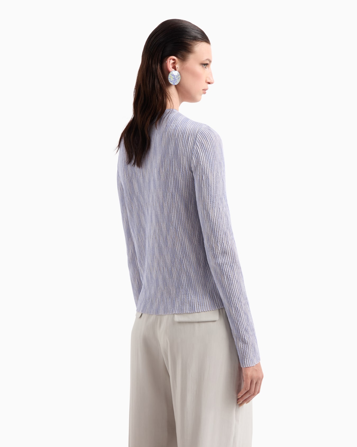 Cupro and viscose blend crew-neck jumper Slide 3