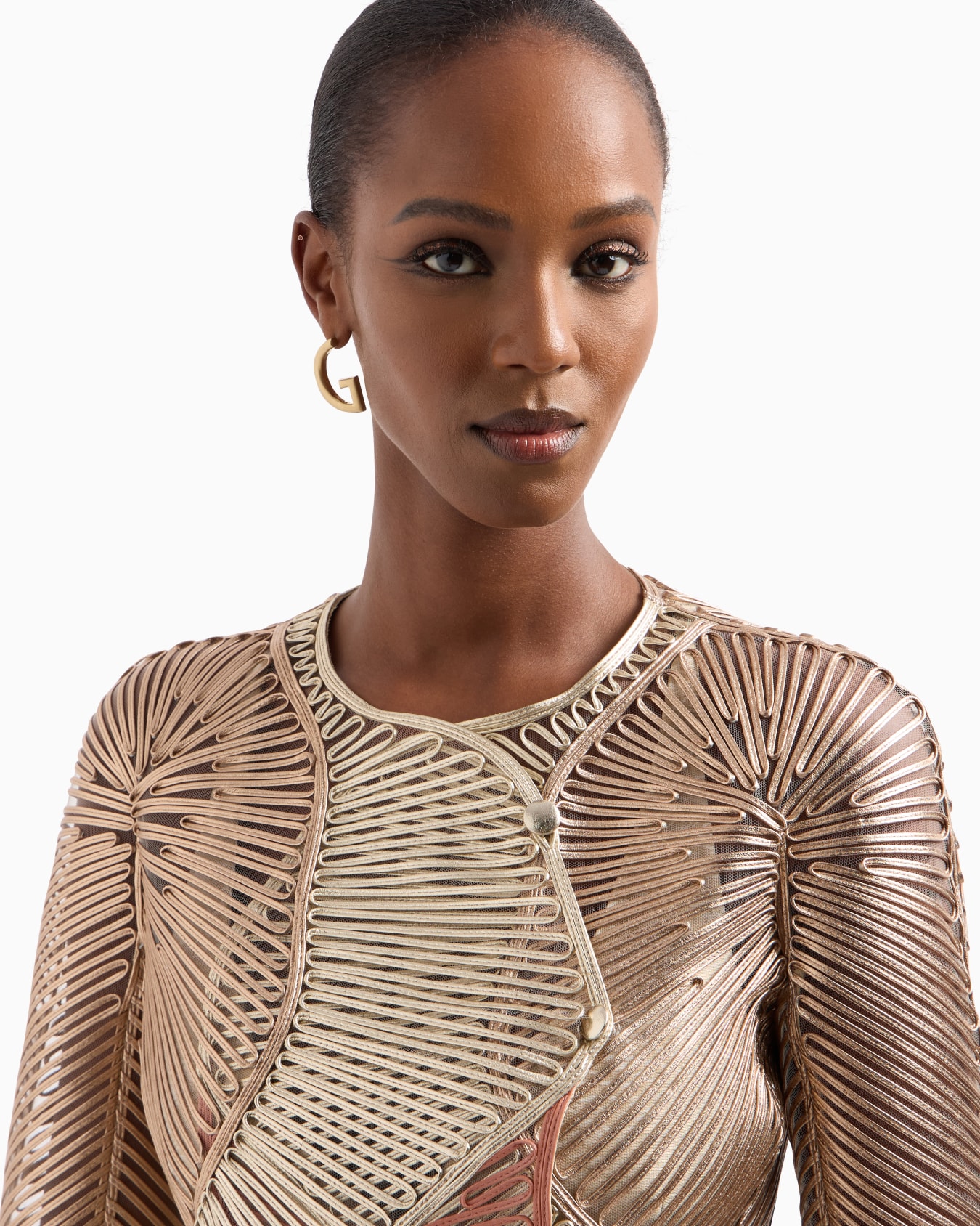 Pearlised nappa-leather jacket Slide 5
