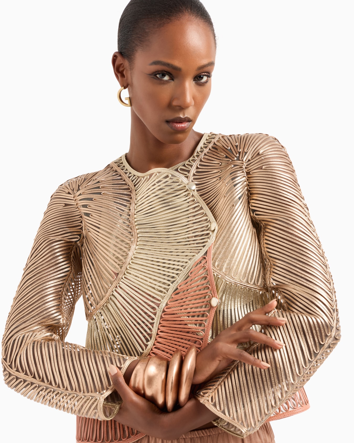 Pearlised nappa-leather jacket Slide 6