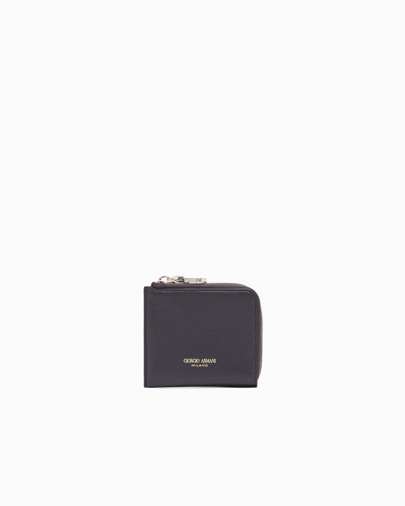Small wrap-around zip wallet in pebbled calfskin Slide 0