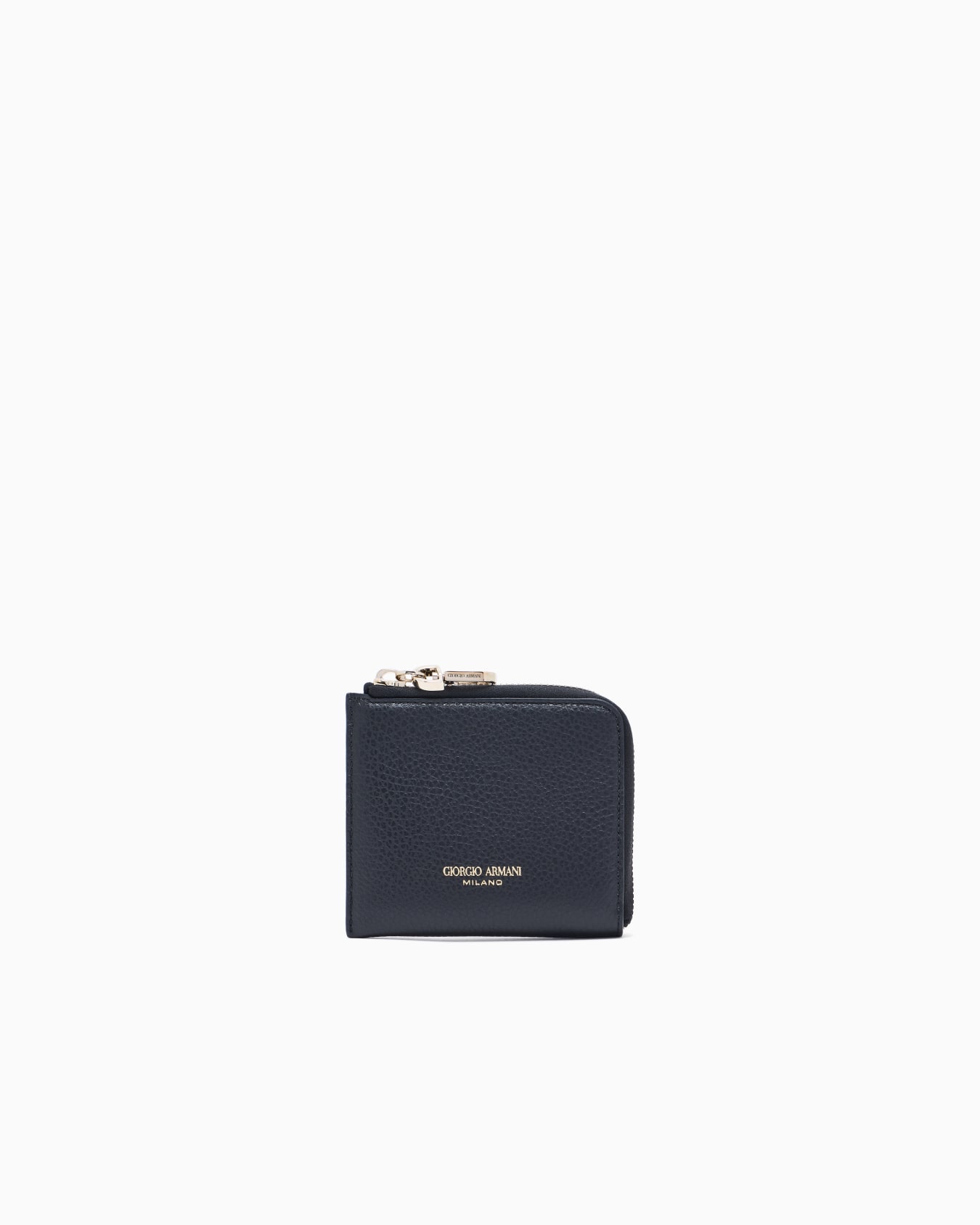 Small wrap-around zip wallet in pebbled calfskin Slide 0