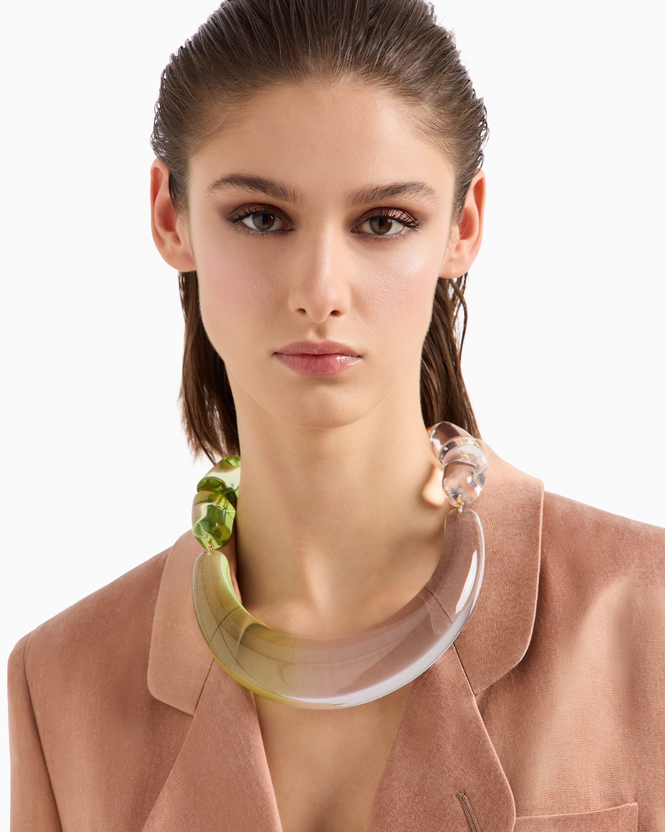 Clear shaded resin choker necklace Slide 2