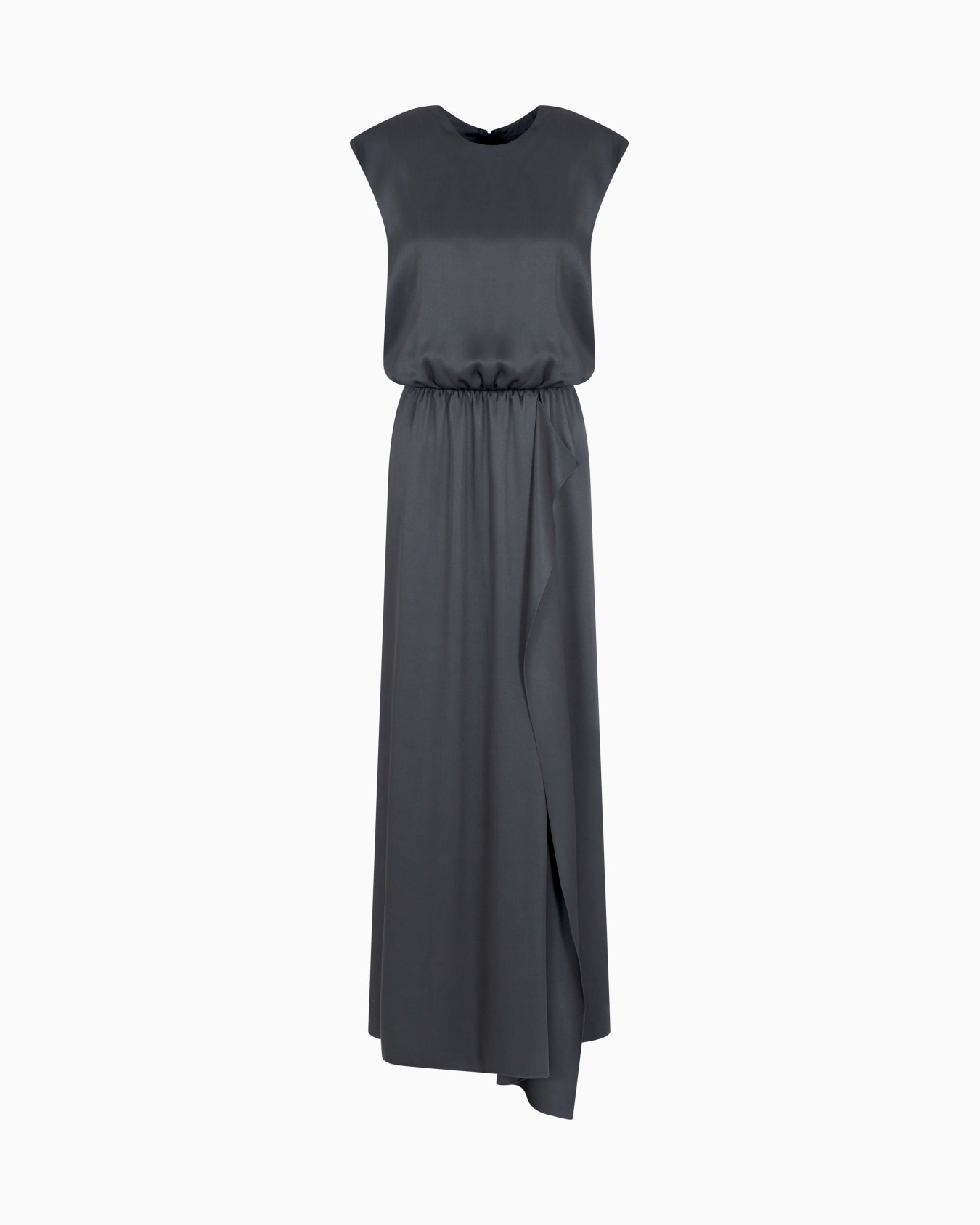 Double-faced silk-satin long dress Slide 0