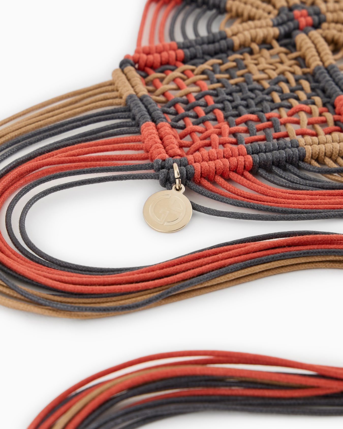 Multicoloured macramé cotton belt Slide 1