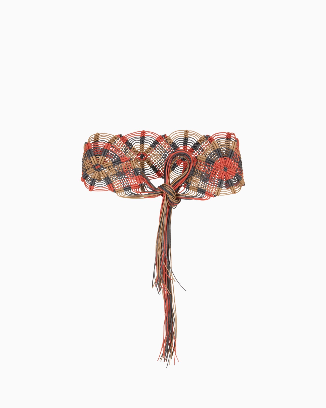 Multicoloured macramé cotton belt Slide 0