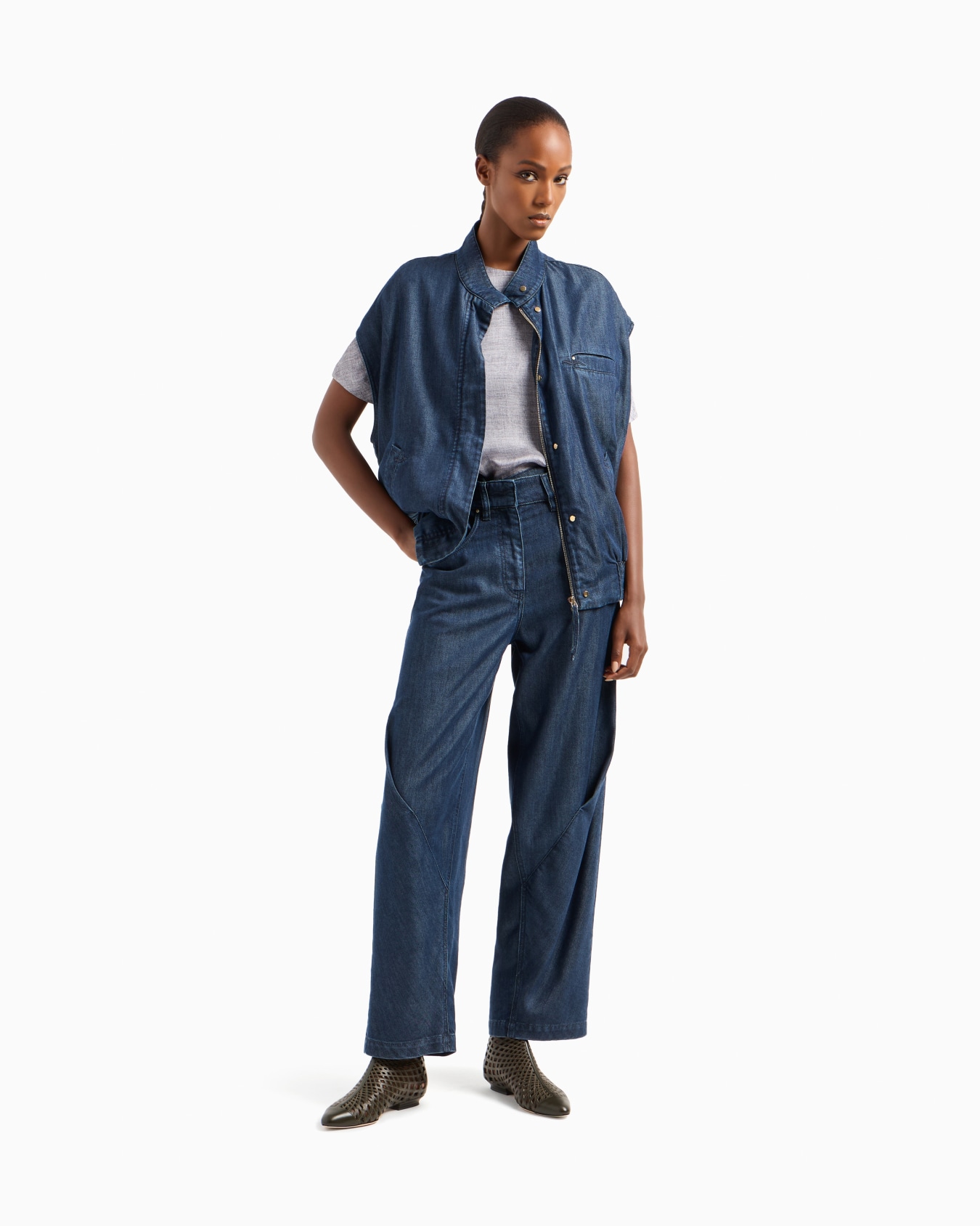 Denim Collection Lyocell sleeveless blouson Slide 2