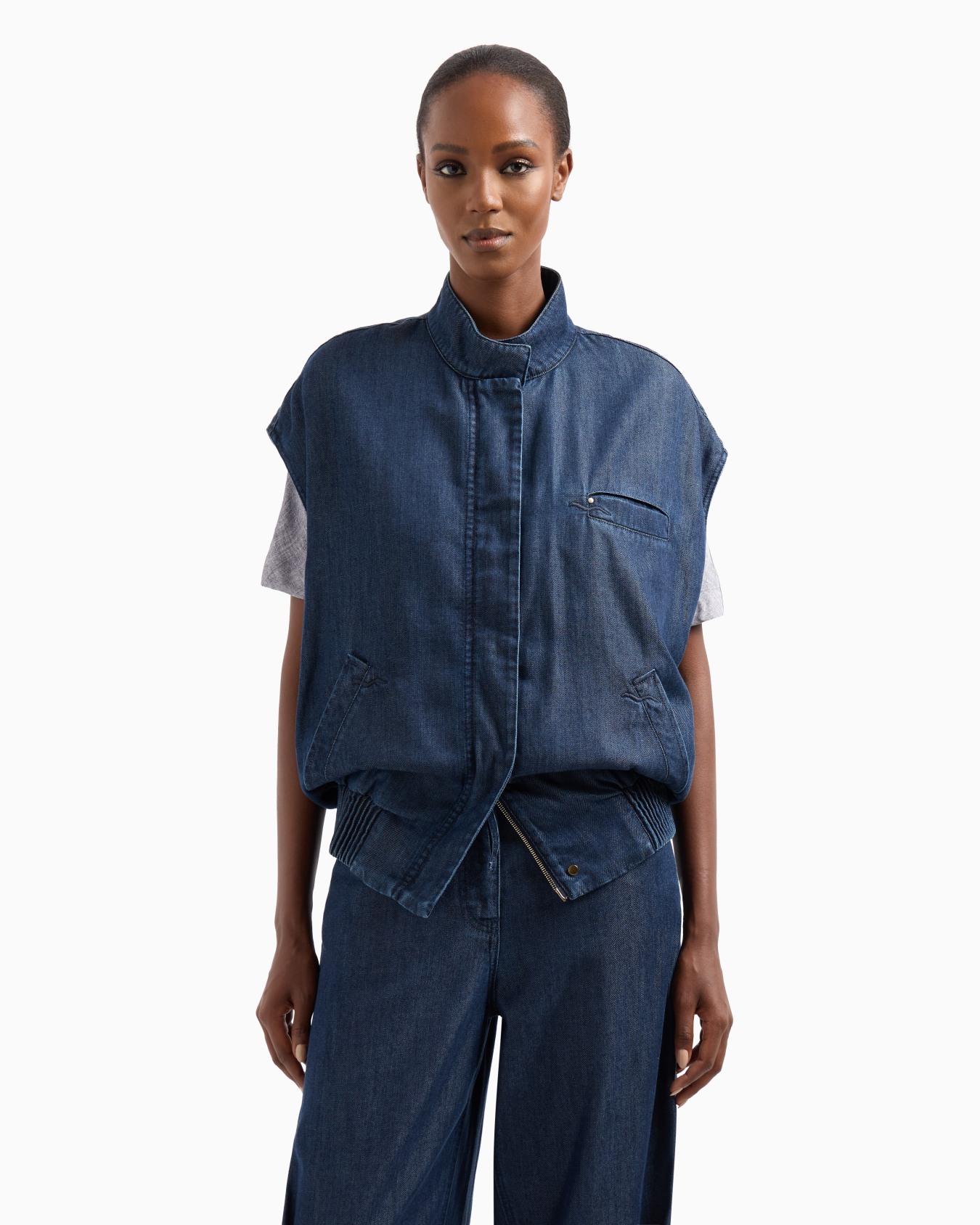 Denim Collection Lyocell sleeveless blouson Slide 4