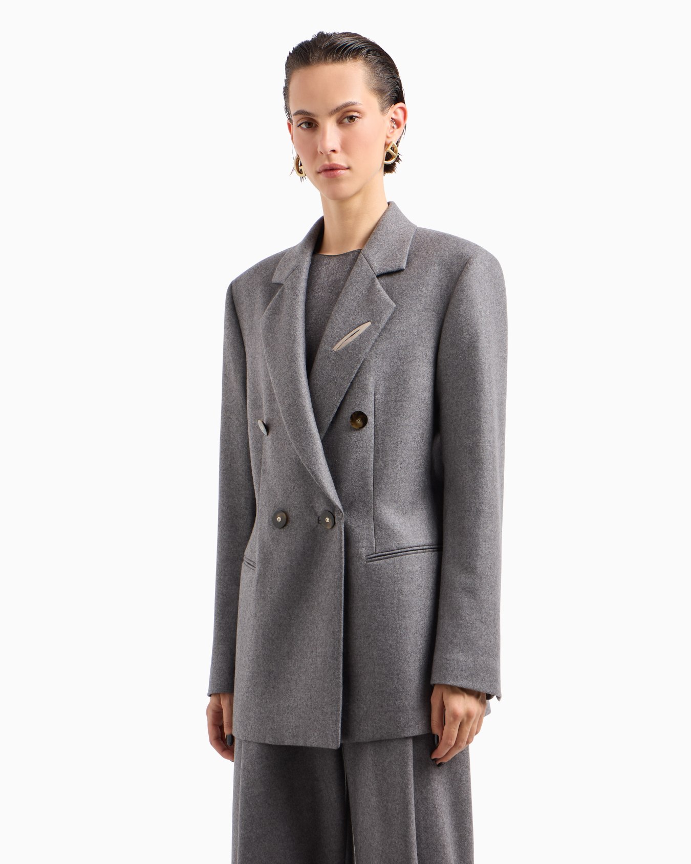 Cashmere flannel double-breasted jacket Slide 4