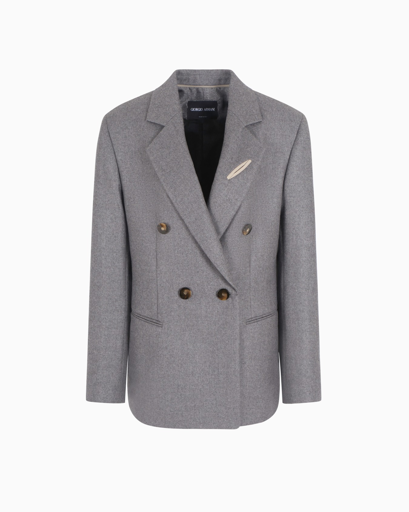 Cashmere flannel double-breasted jacket Slide 0