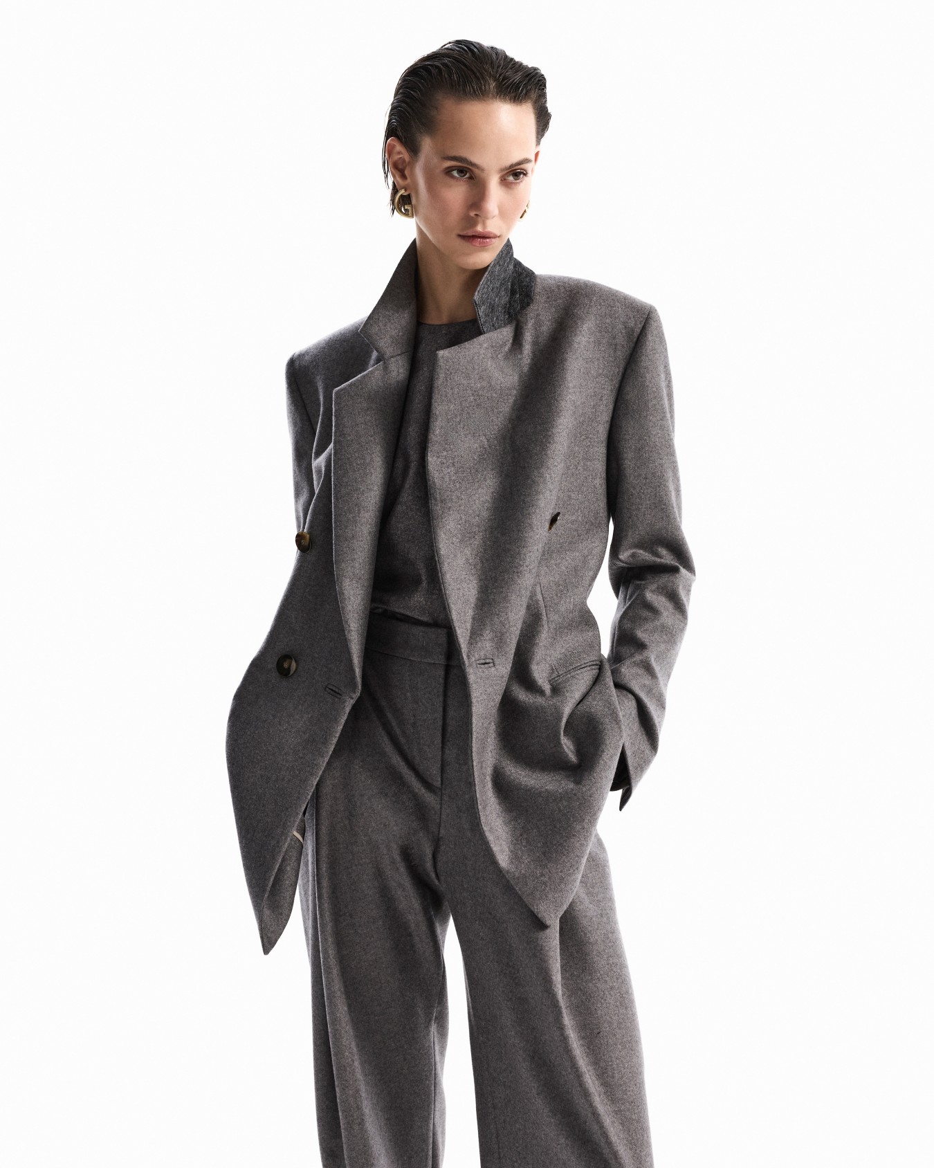 Cashmere flannel double-breasted jacket Slide 6